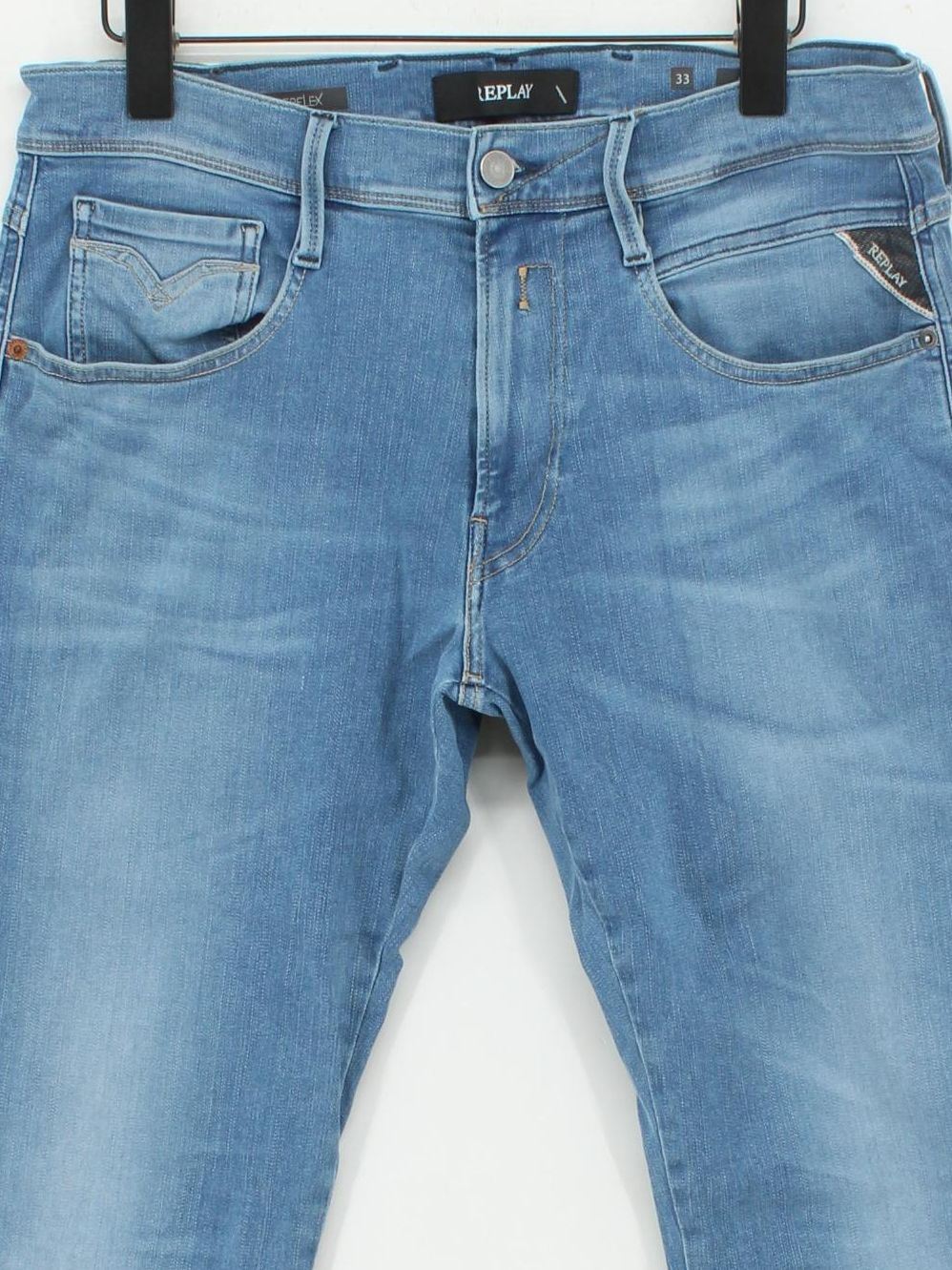Replay Men's Jeans W 33 in Blue Cotton with Polyester Straight - Image 3