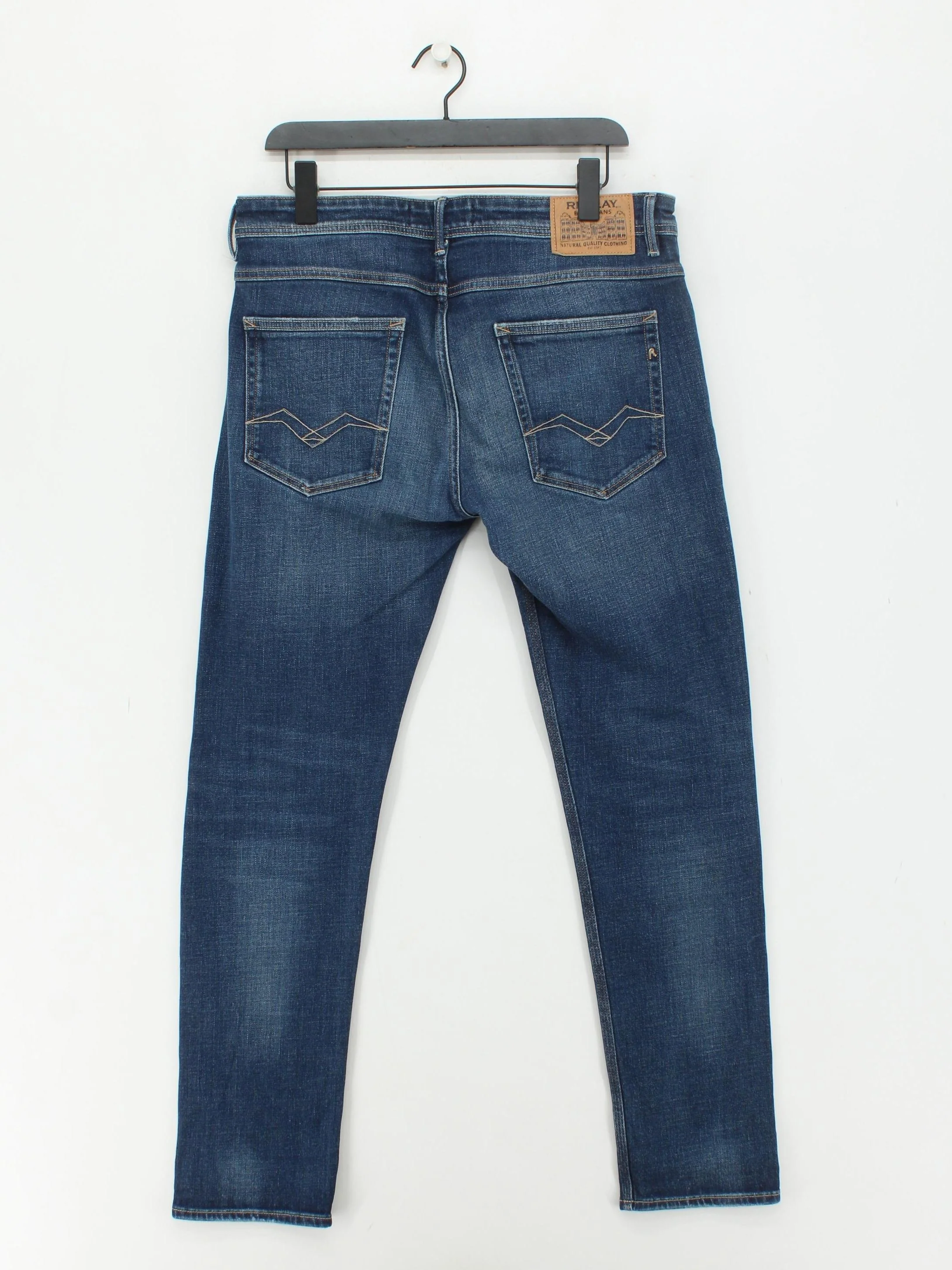Replay Men's Jeans W 34 in Blue Cotton with Elastane Straight - Image 2