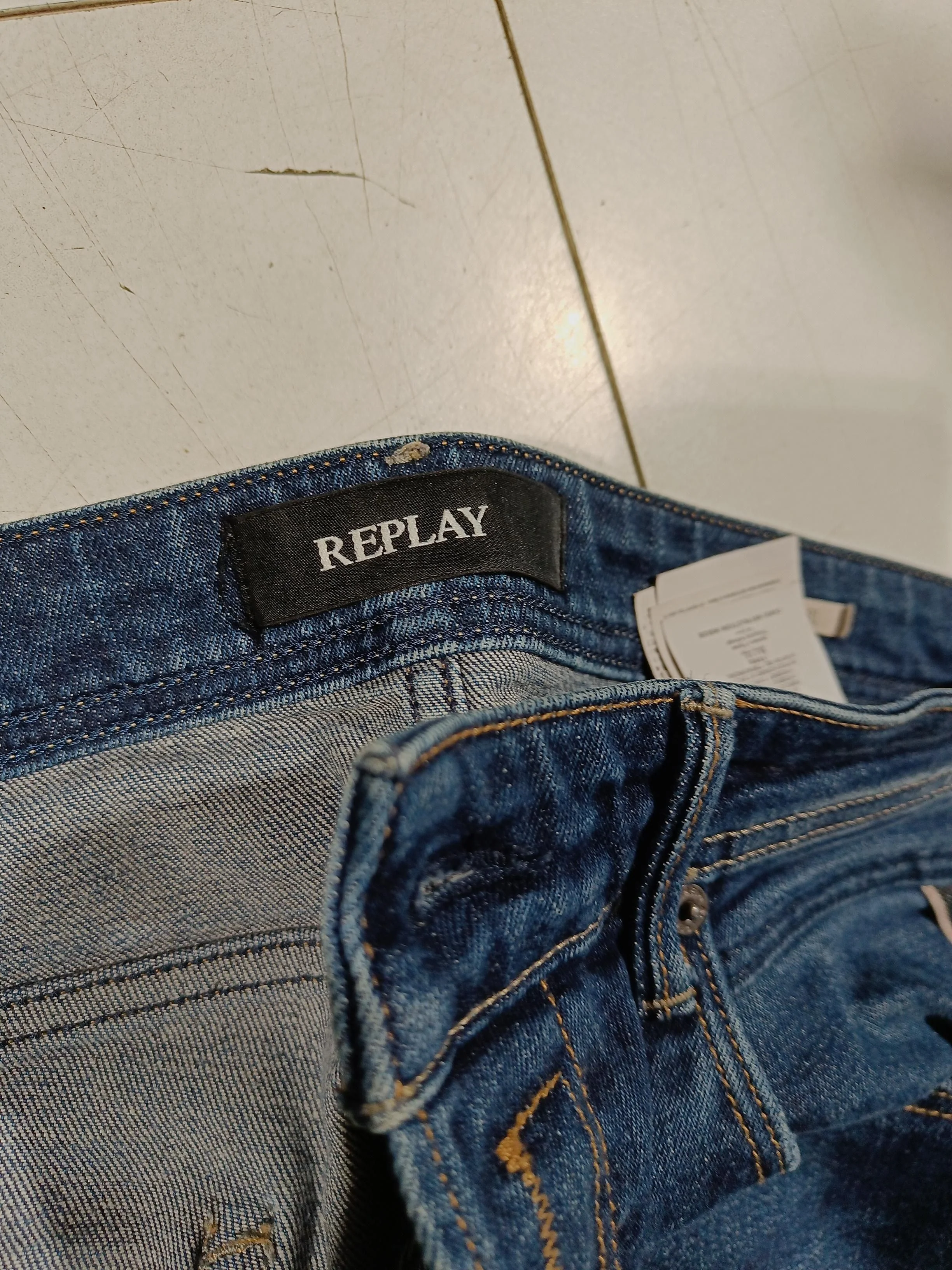 Replay Men's Jeans W 34 in Blue Cotton with Elastane Straight - Image 5