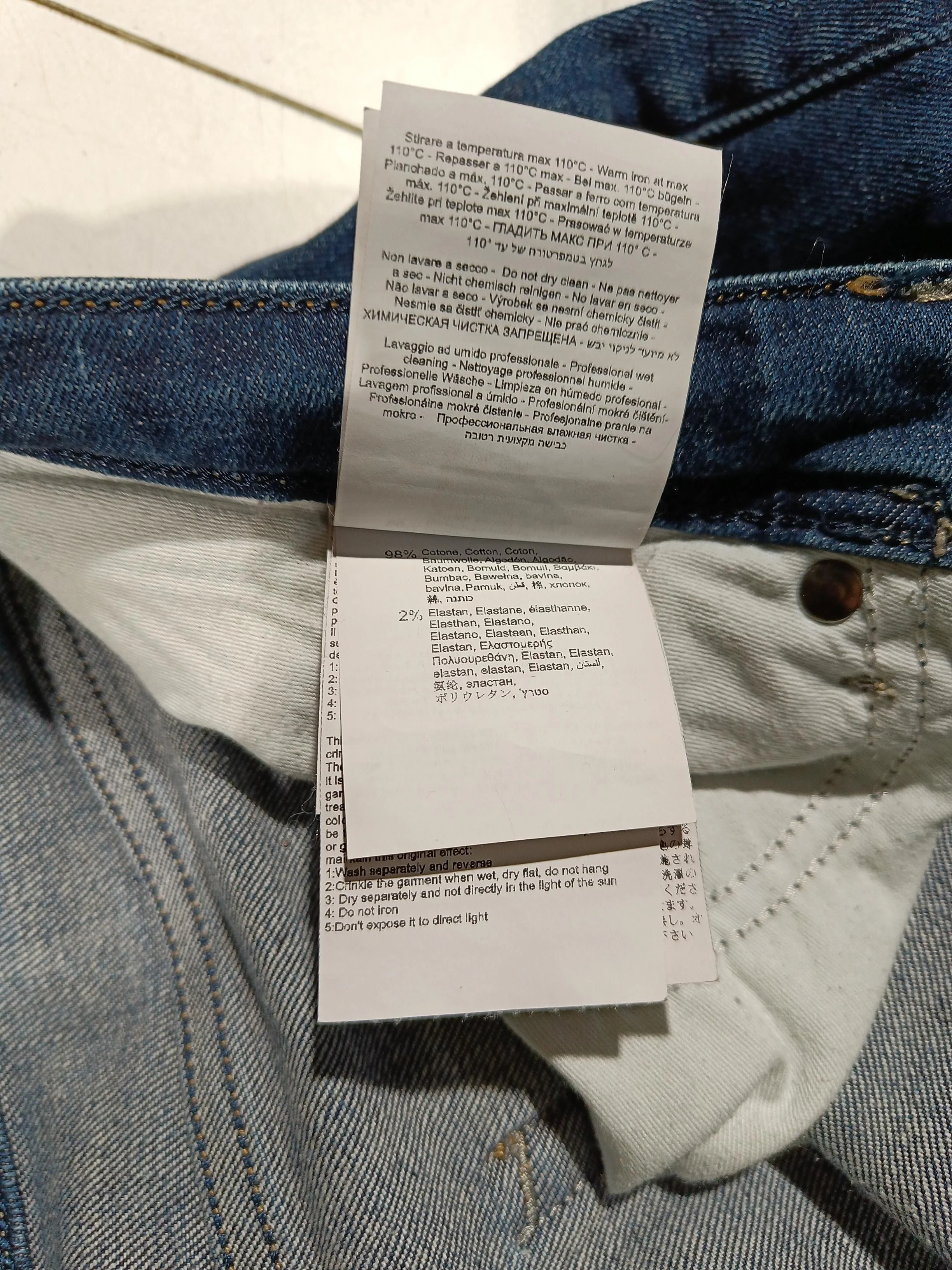 Replay Men's Jeans W 34 in Blue Cotton with Elastane Straight - Image 6