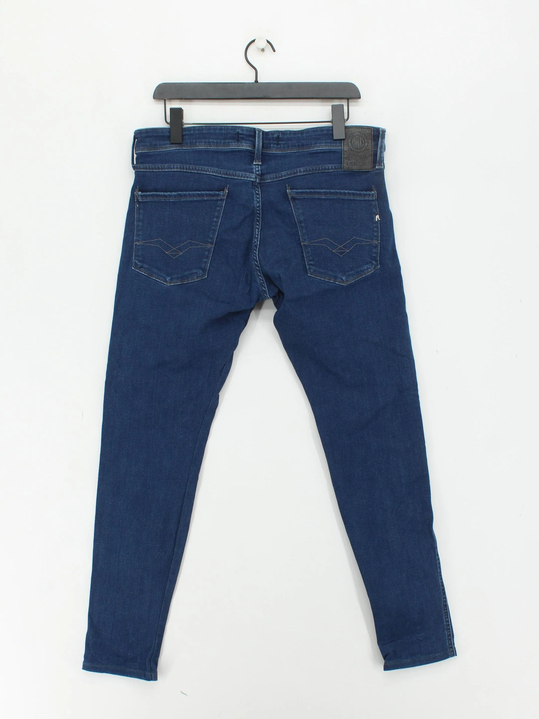 Replay Men's Jeans W 34 in Blue Cotton with Polyester, Elastane Skinny - Image 2