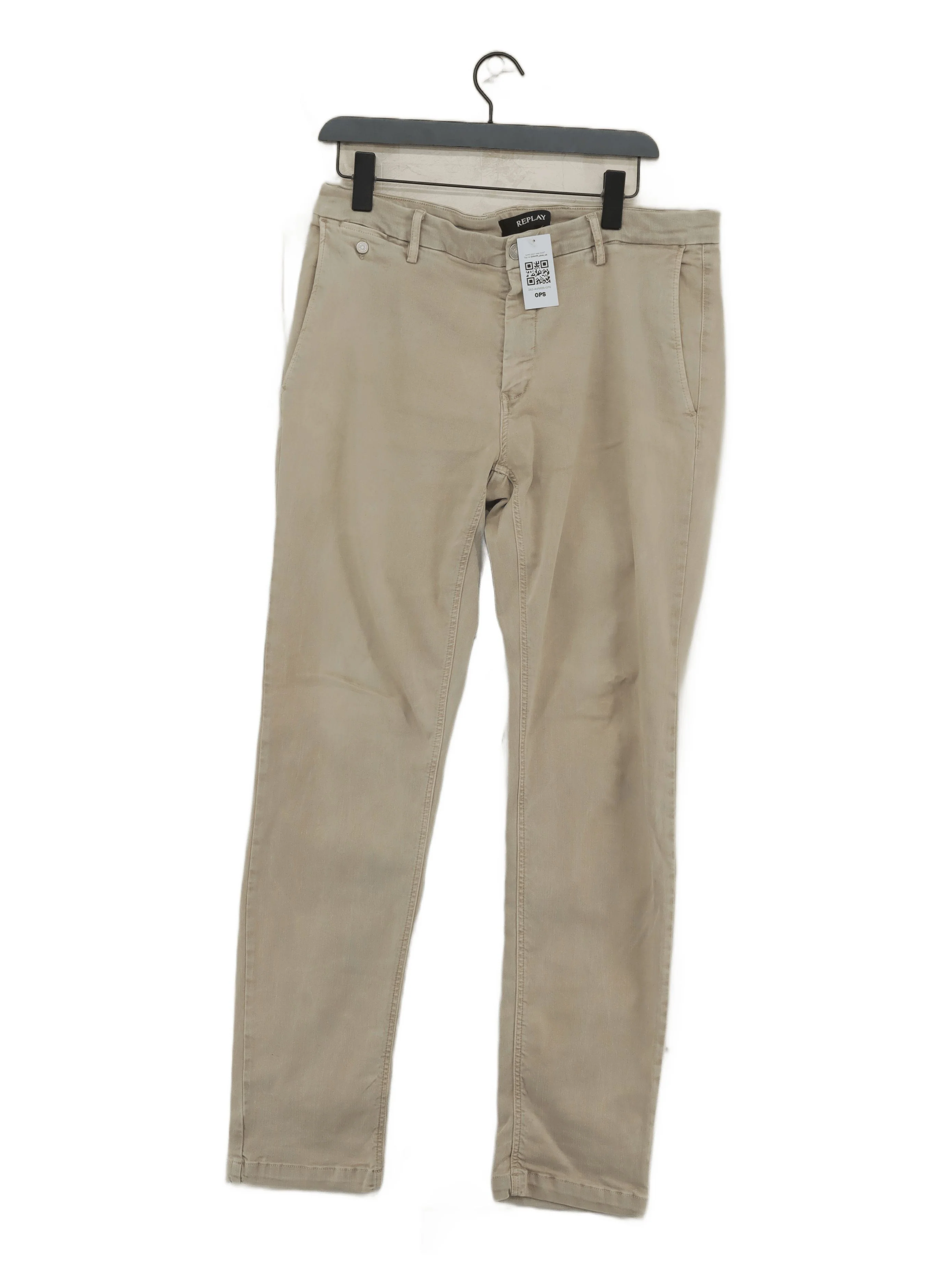 Replay Men's Trousers L Tan 100% Cotton Straight Chino