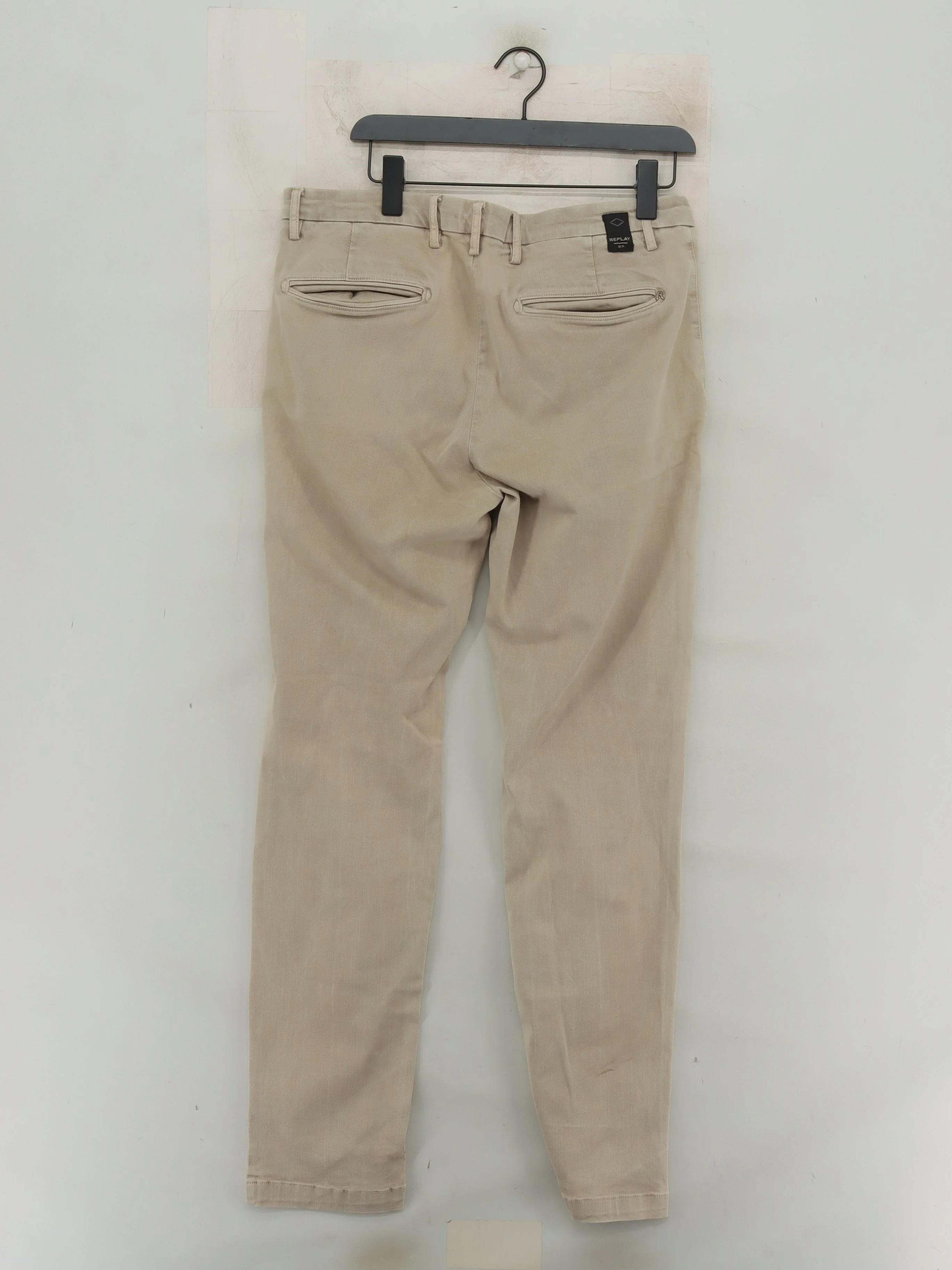 Replay Men's Trousers L Tan 100% Cotton Straight Chino - Image 2