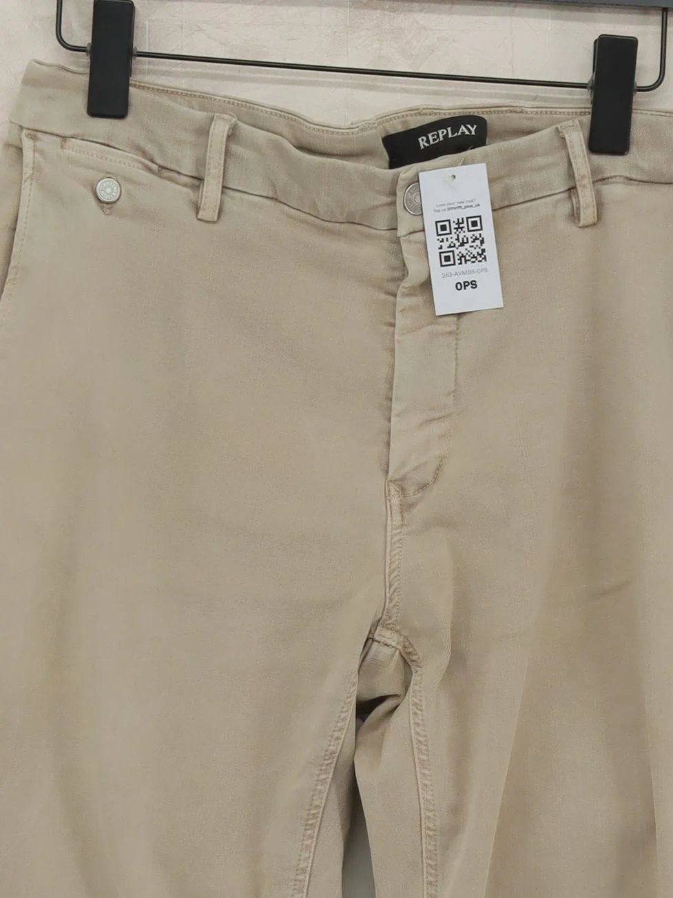 Replay Men's Trousers L Tan 100% Cotton Straight Chino - Image 3