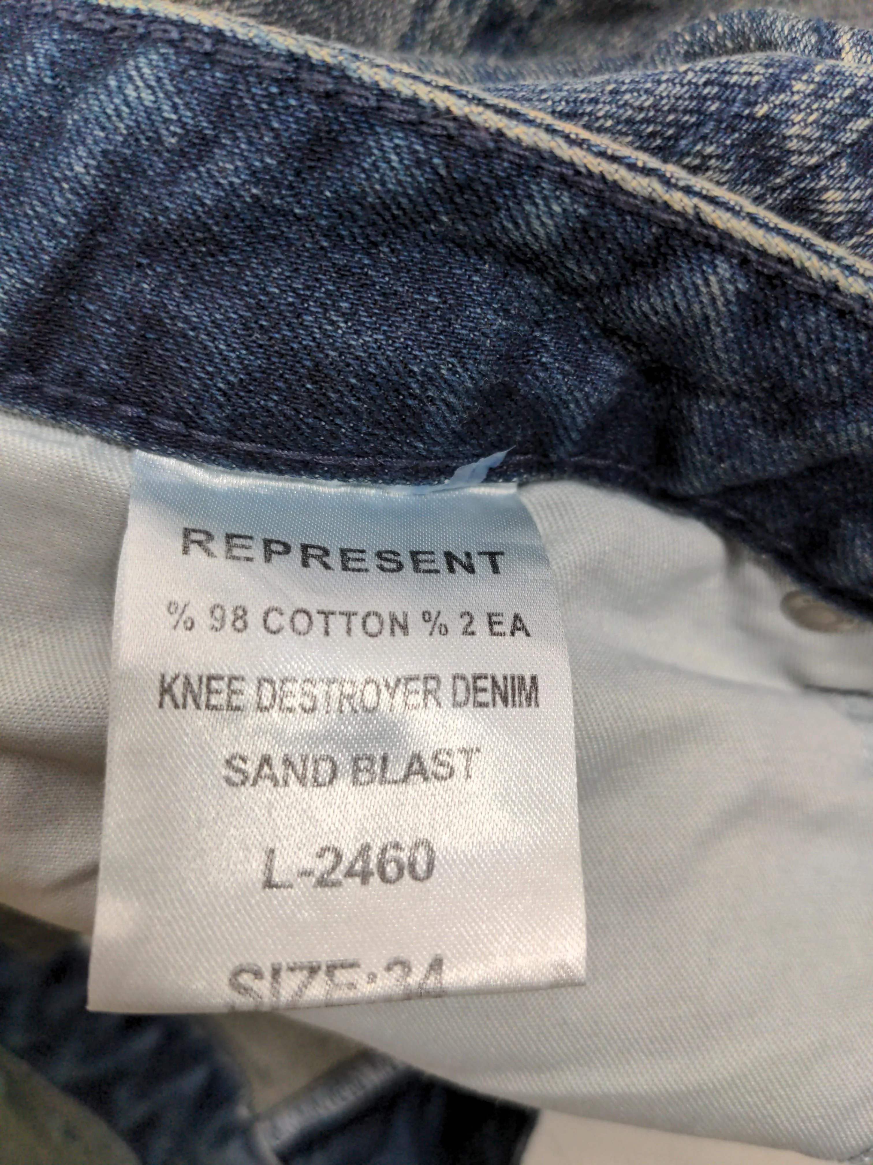 Represent Men's Jeans W 34 in Blue Cotton with Elastane Skinny - Image 7