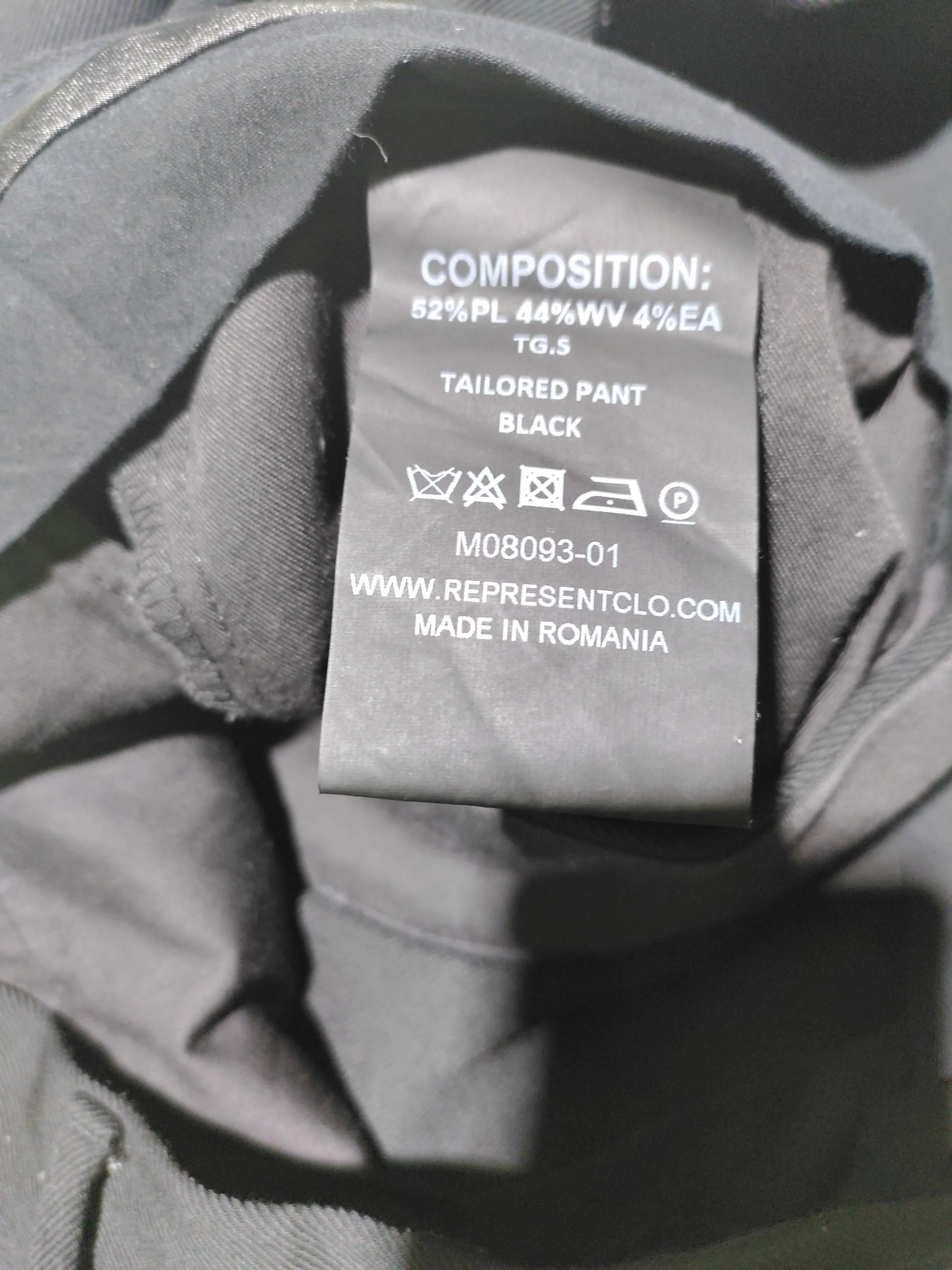 Represent Men's Trousers S Black Polyester with Wool, Elastane Straight Chino - Image 7