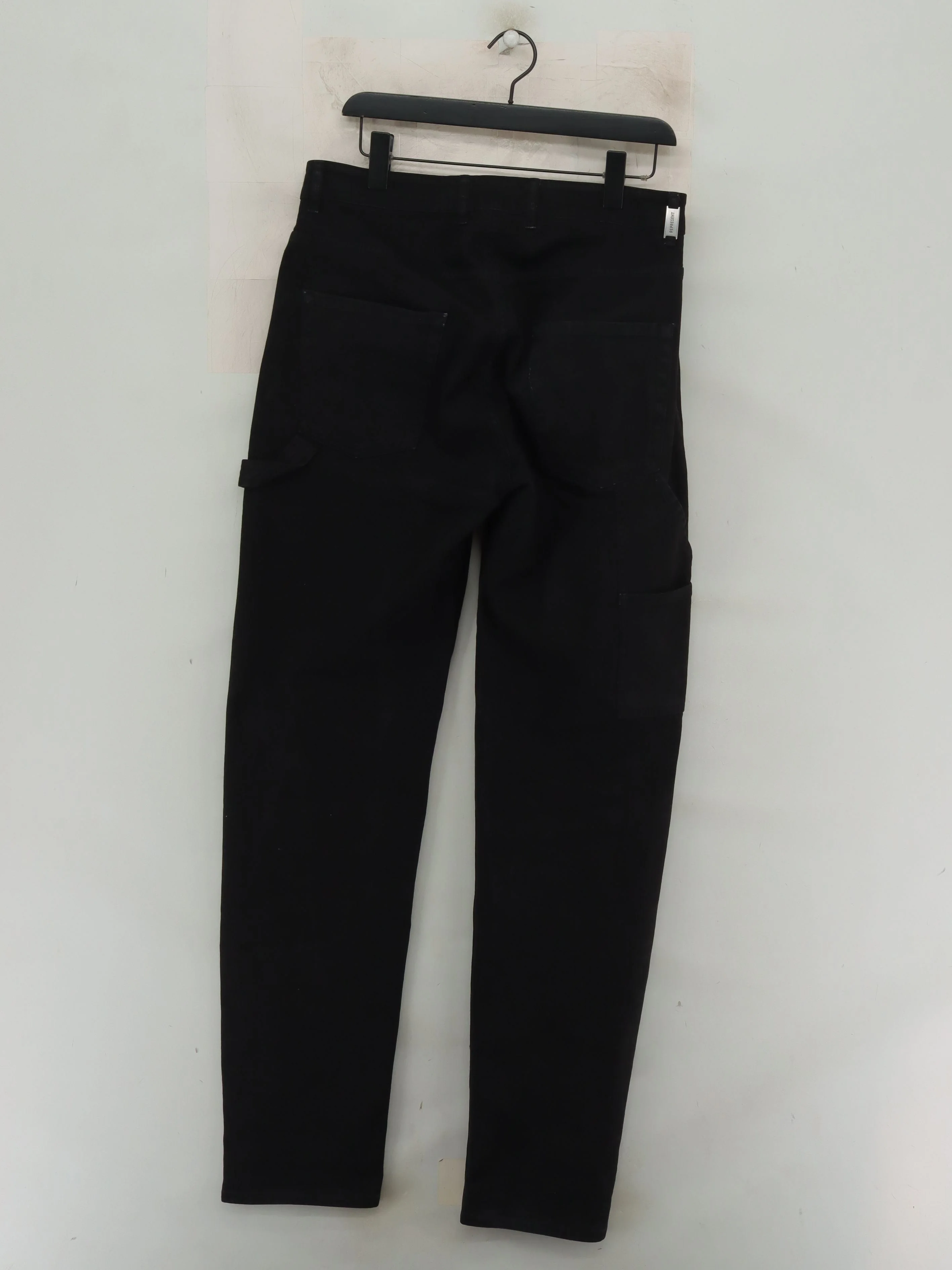 Represent Men's Trousers W 32 in Black Cotton with Elastane Straight Cargo - Image 2