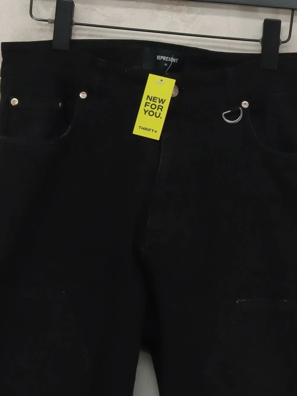 Represent Men's Trousers W 32 in Black Cotton with Elastane Straight Cargo - Image 3