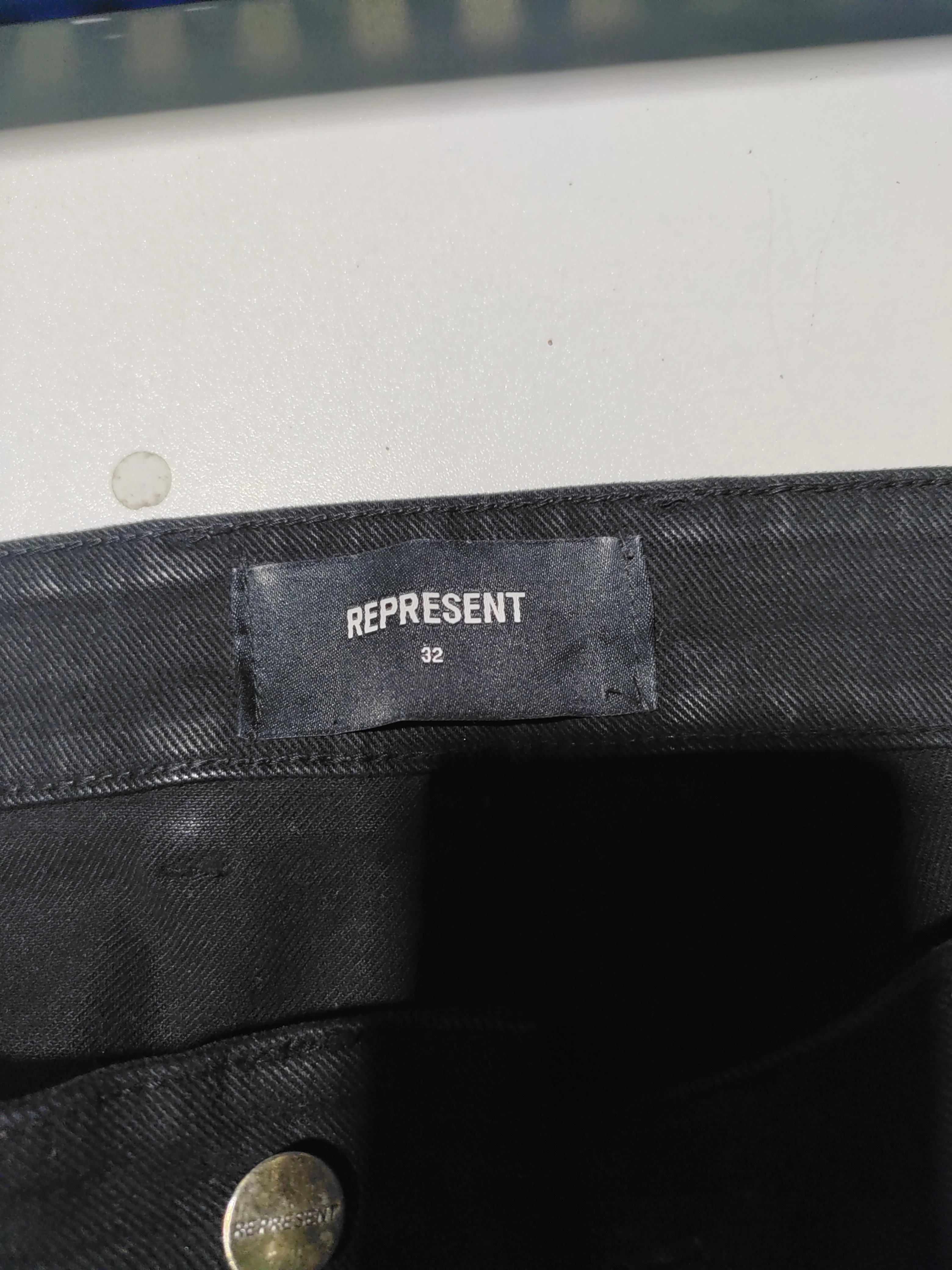 Represent Men's Trousers W 32 in Black Cotton with Elastane Straight Cargo - Image 5