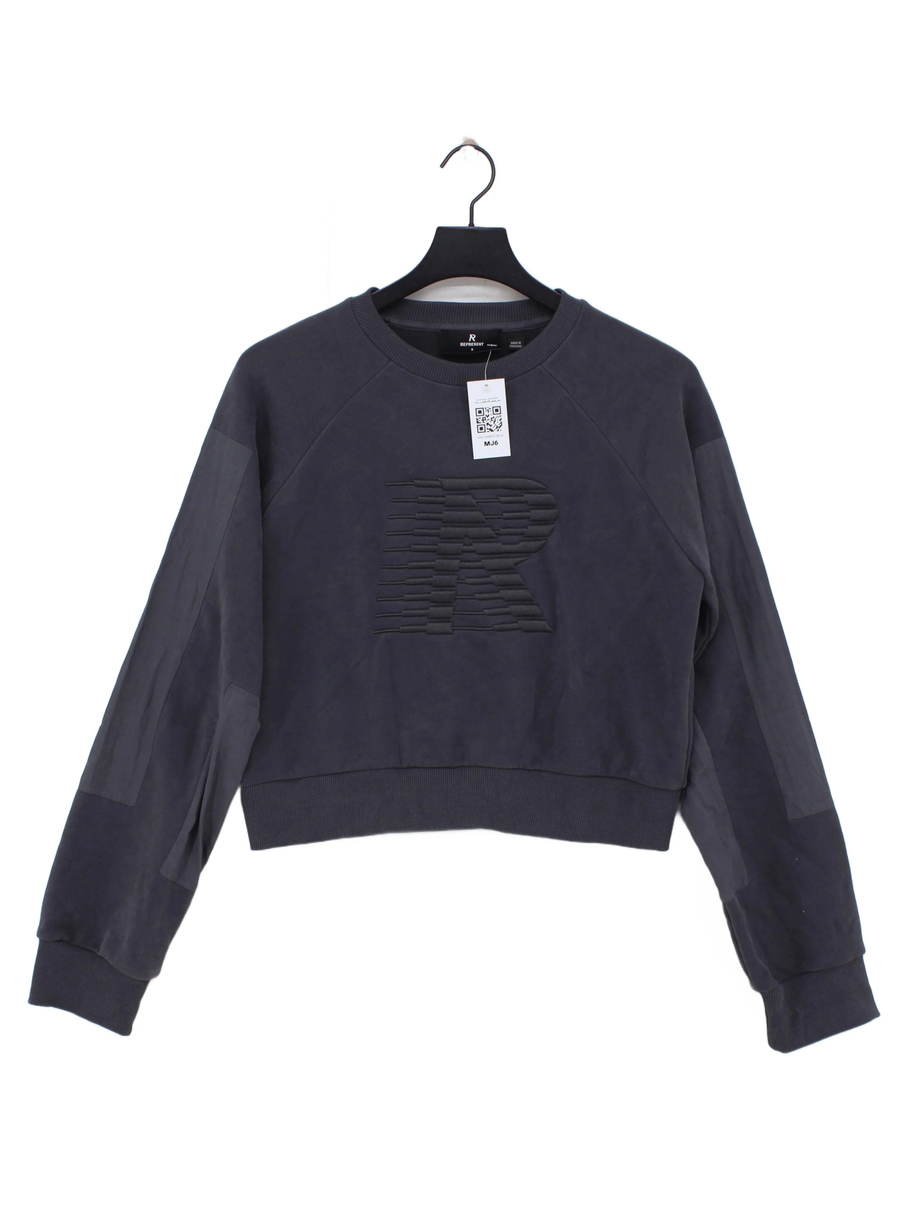 Represent Women's Hoodie S Grey Graphic 100% Cotton Pullover