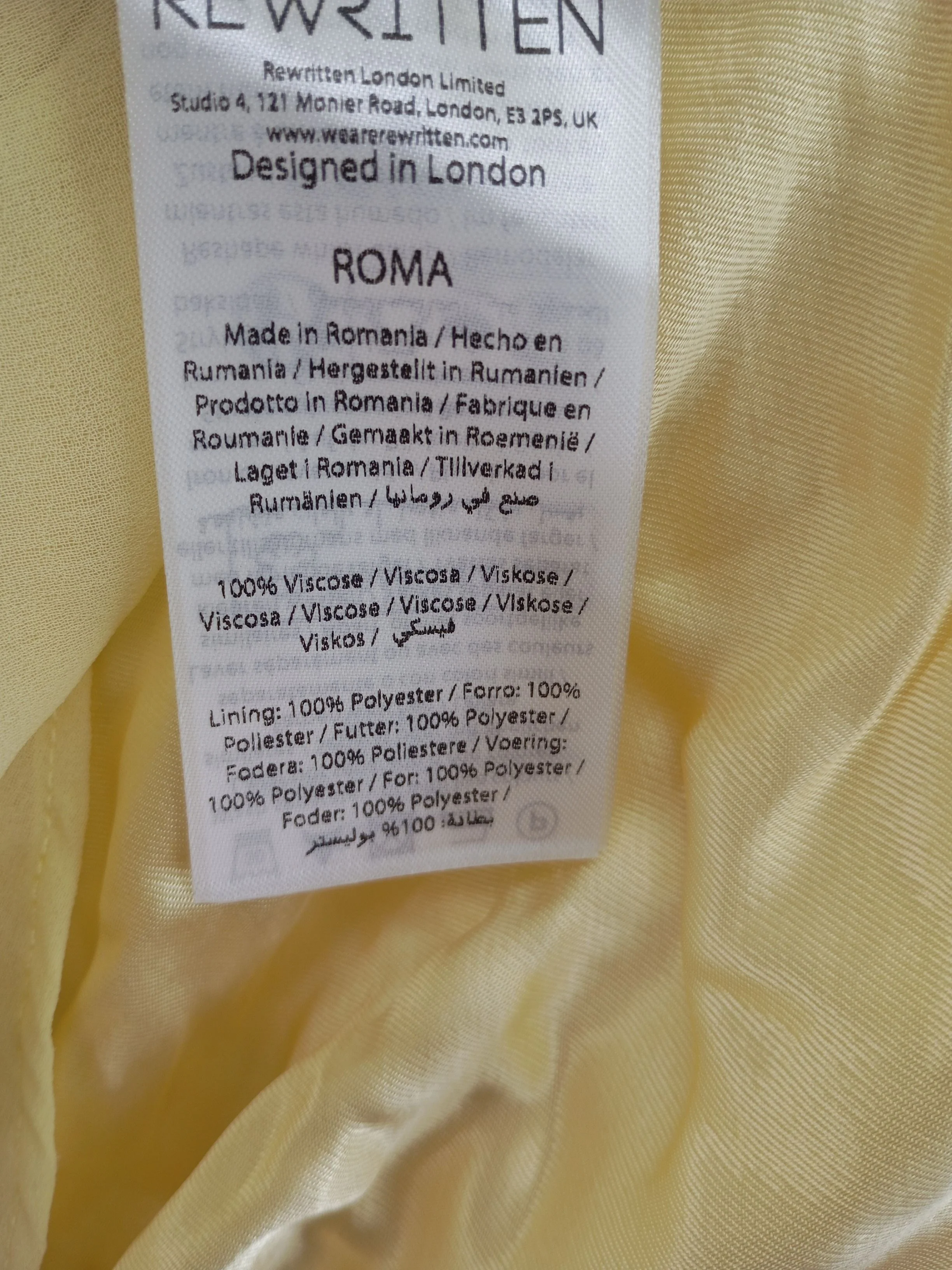 REWRITTEN Maxi Dress UK10 in Yellow RRP £149 - Image 7