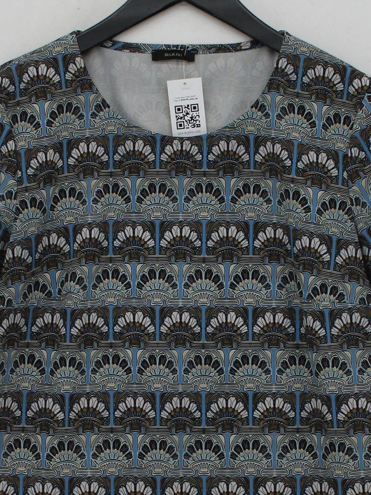 Riani Women's Top M Multi Polyester with Elastane Short Sleeve Round Neck Basic - Image 3