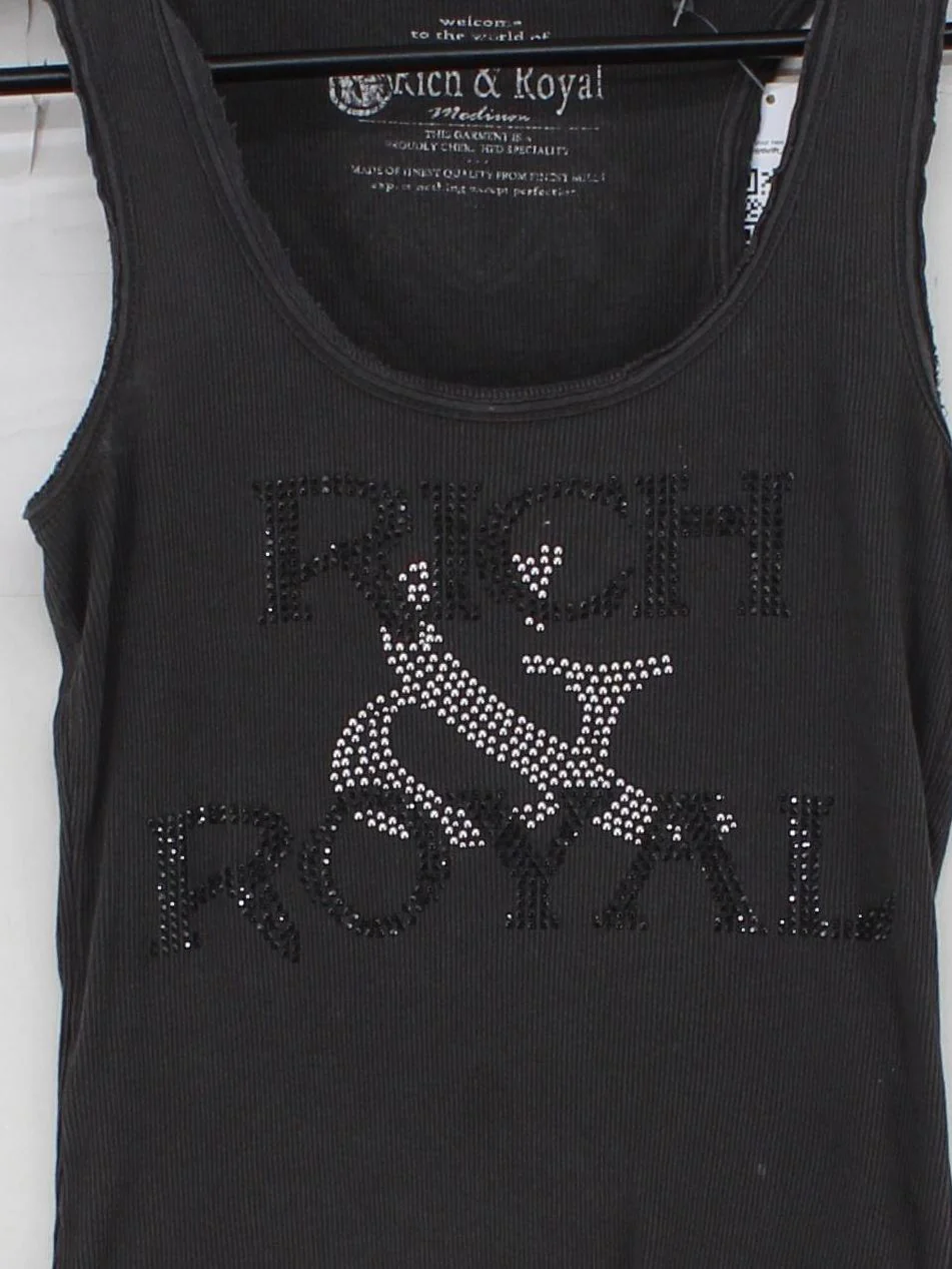 Rich&royal Women's T-Shirt M Grey 100% Nylon Sleeveless Round Neck Basic - Image 3