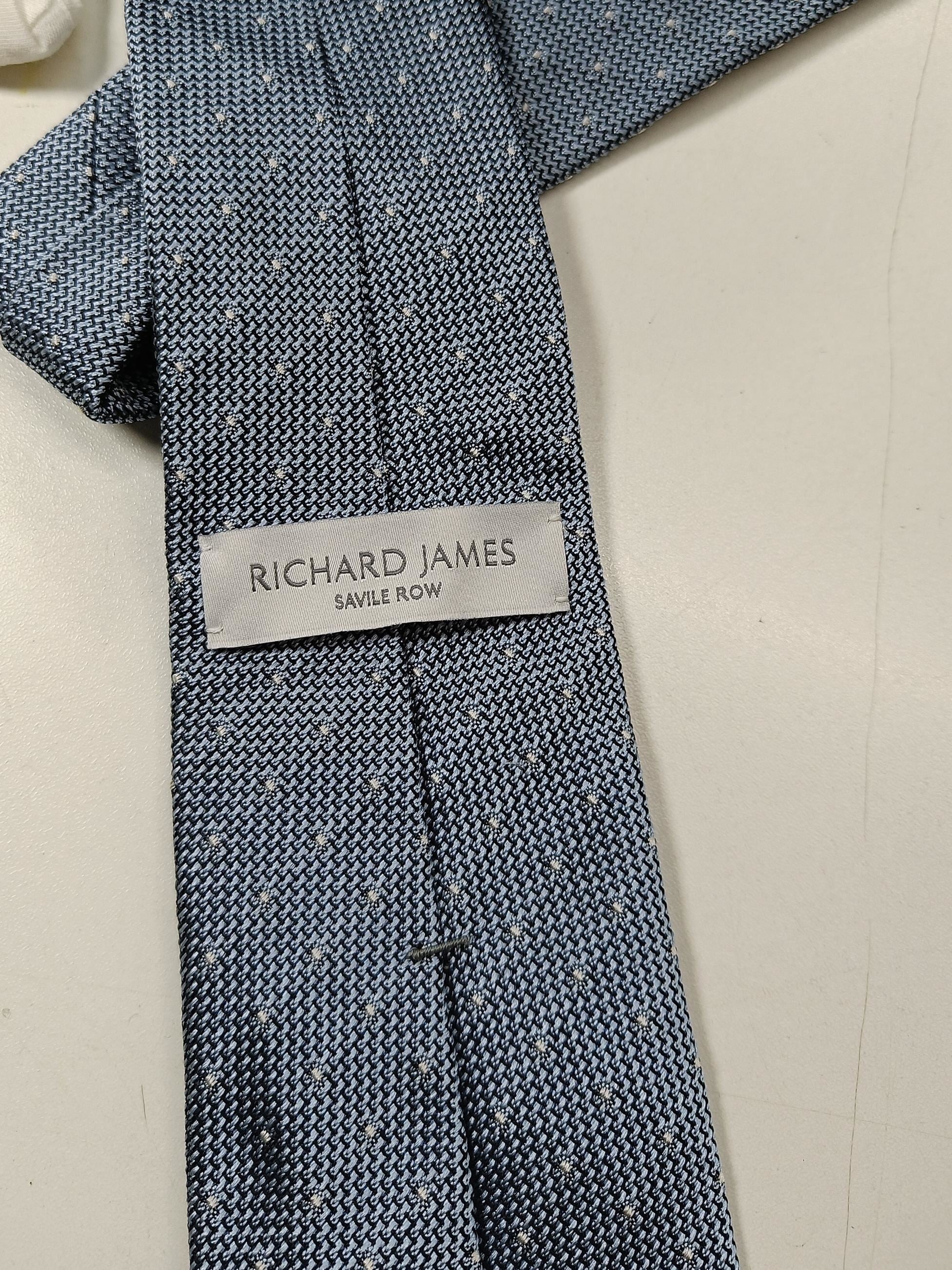 Richard James Men's Tie Blue Polkadot 100% Other - Image 5
