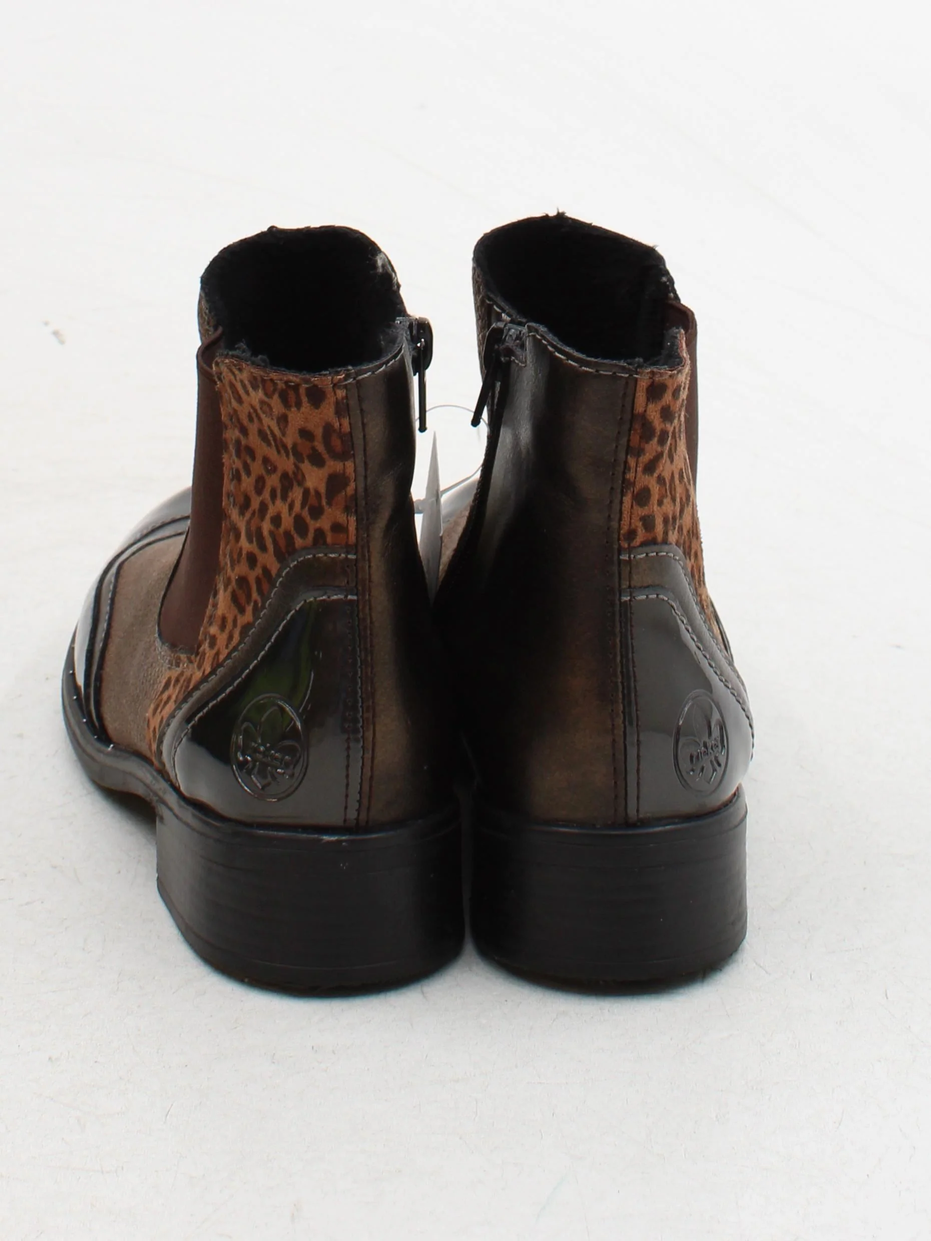 Rieker Women's Boots UK 6 Brown Animal Print 100% Faux Leather Chelsea - Image 3
