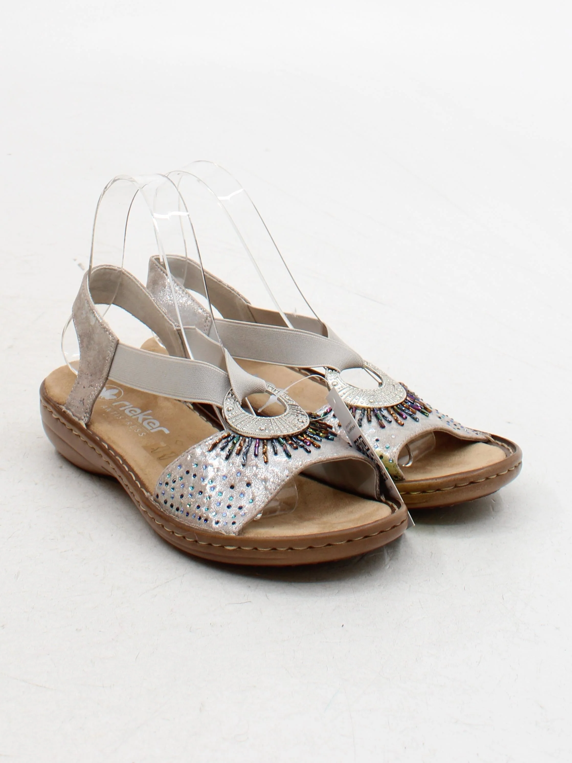 Rieker Women's Sandals UK 6 Silver 100% Other Strappy - Image 4