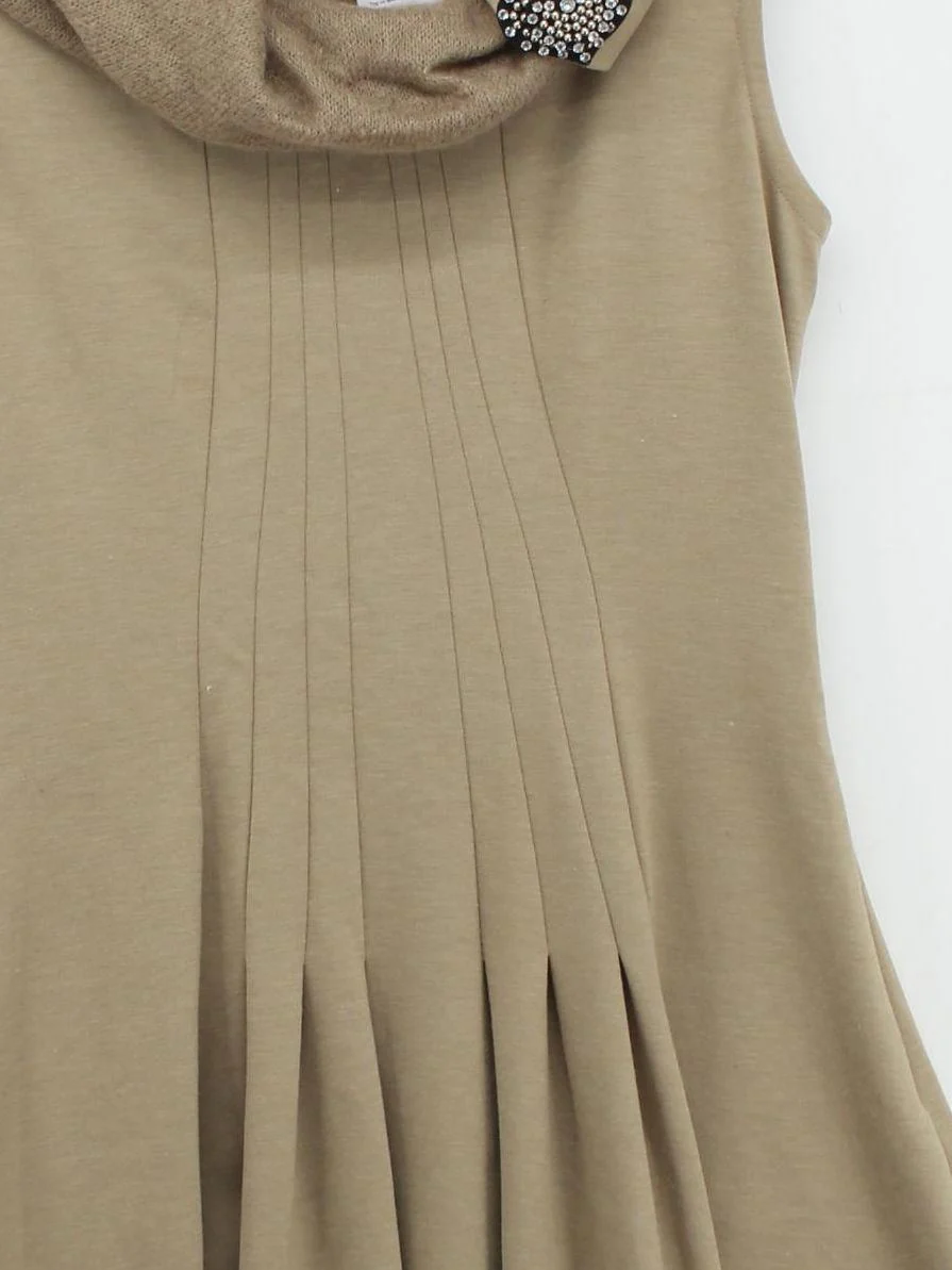 Rinascimento Skater Mini Dress XL in Tan - Image 3