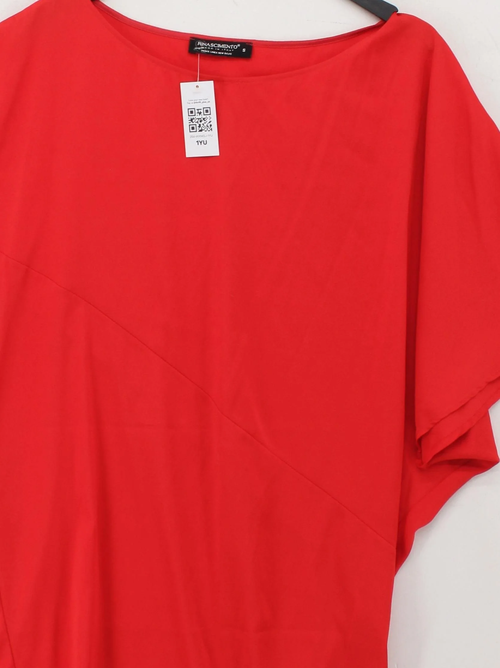 Rinascimento Women's Top S Red 100% Polyester Short Sleeve Round Neck Basic - Image 3
