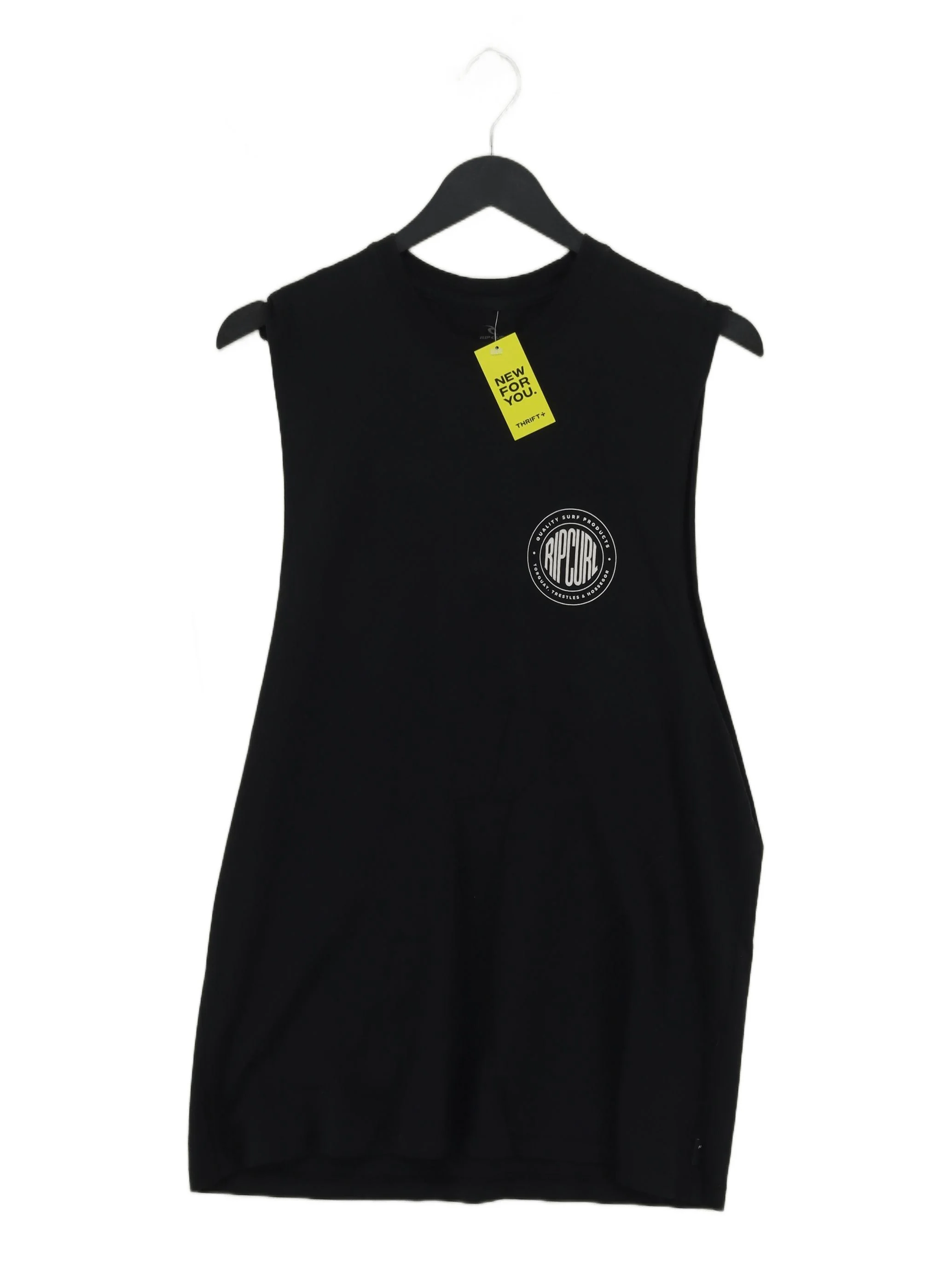 Rip Curl Men's T-Shirt M Black Graphic 100% Other Sleeveless Round Neck Basic