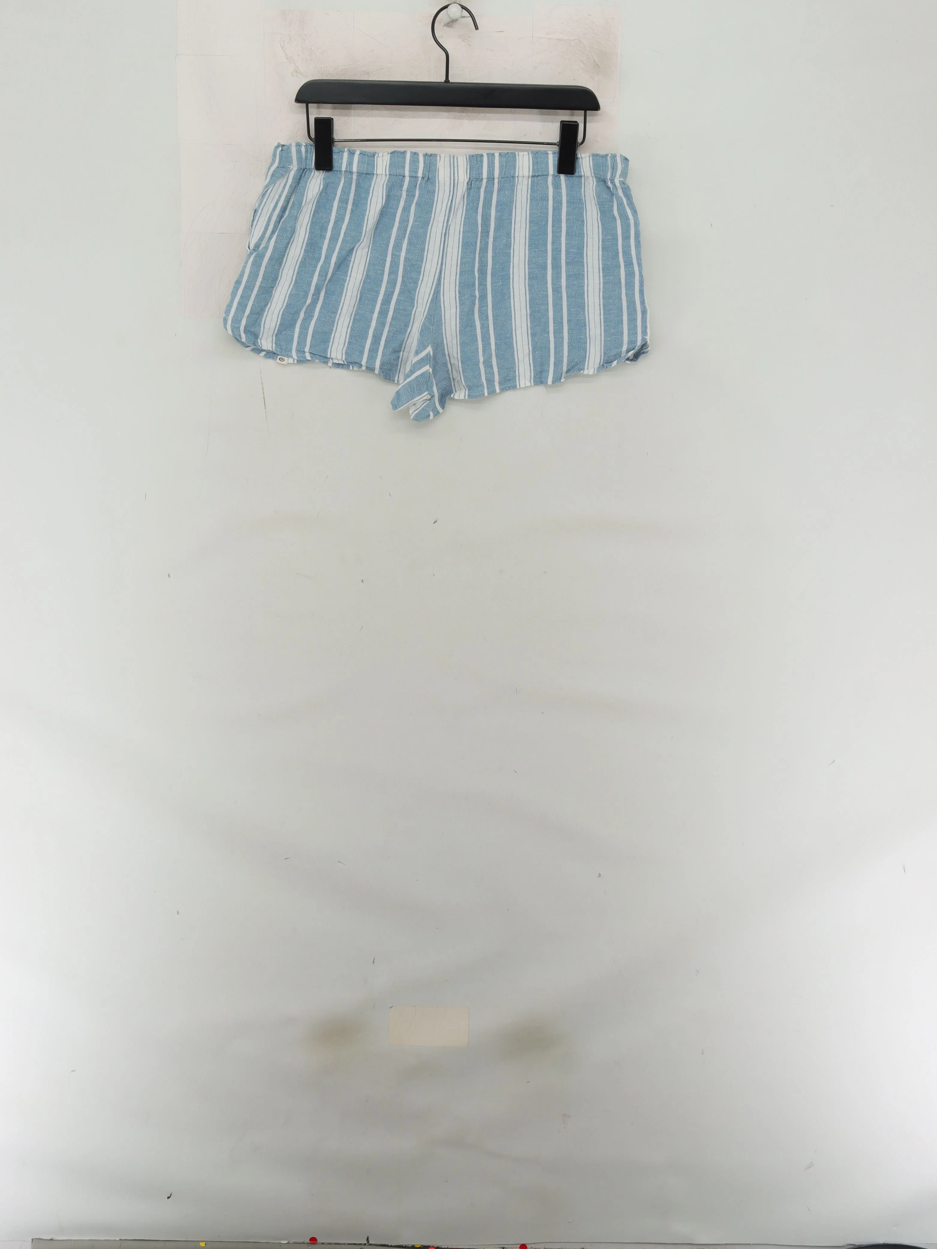 Rip Curl Women's Shorts L Blue Striped Viscose with Cotton, Linen Sweat - Image 2
