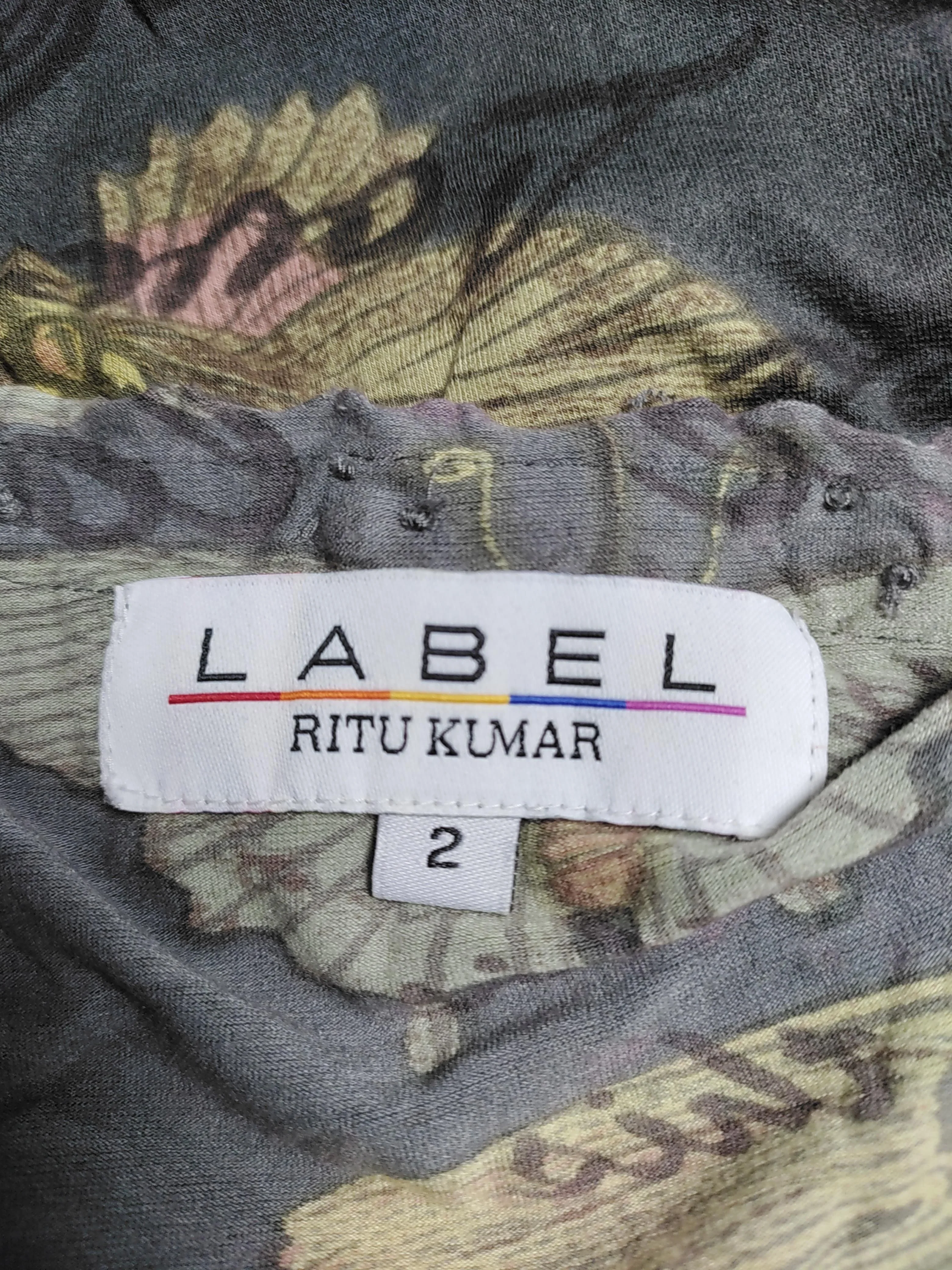 Ritu Kumar Women's T-Shirt UK 6 Grey 100% Cotton Basic - Image 5