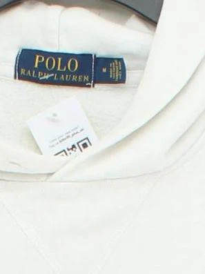 RLX (RALPH LAUREN) Men's Hoodie M White Cotton with Polyester, Elastane Pullover - Image 3