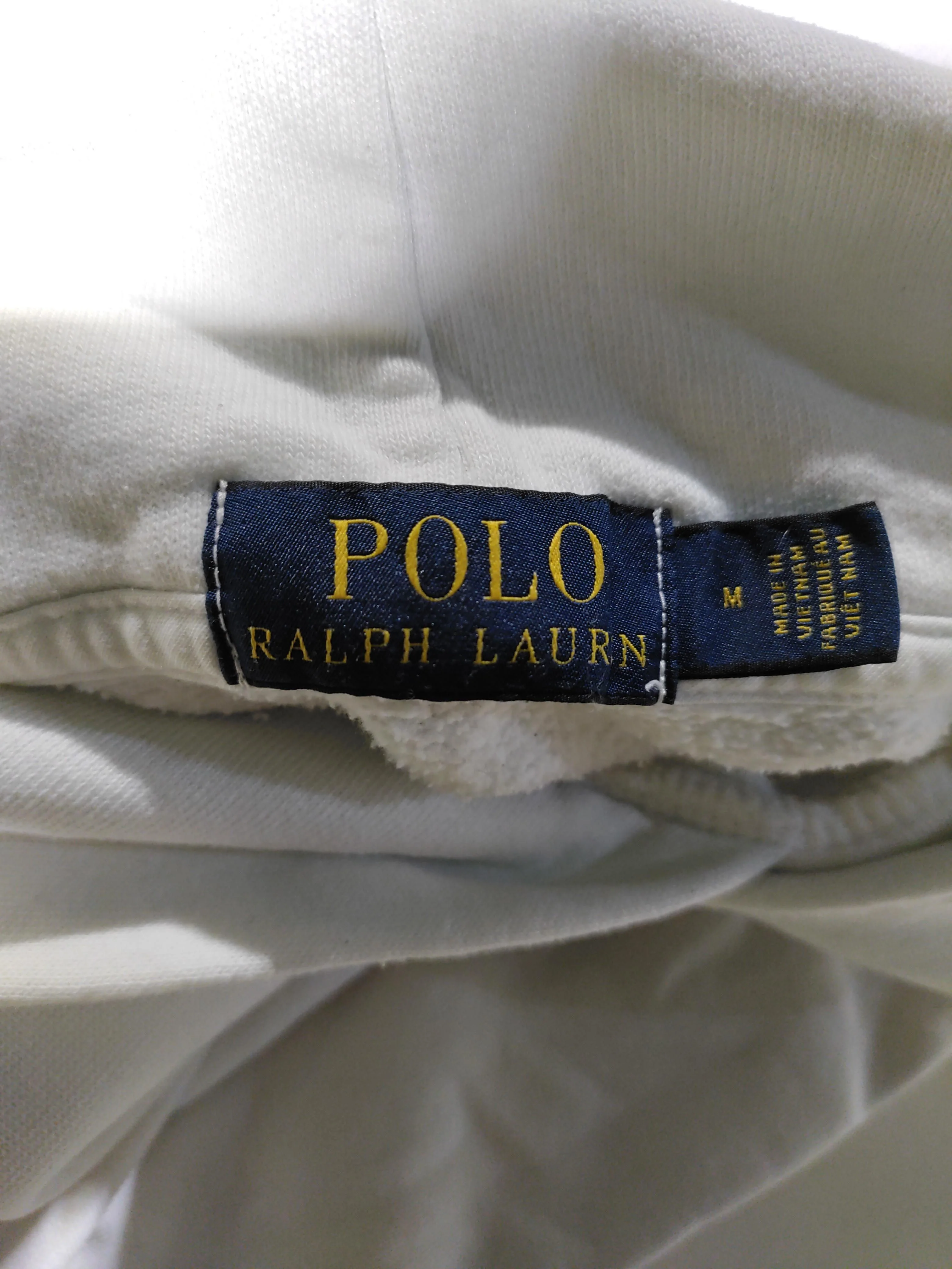 RLX (RALPH LAUREN) Men's Hoodie M White Cotton with Polyester, Elastane Pullover - Image 6