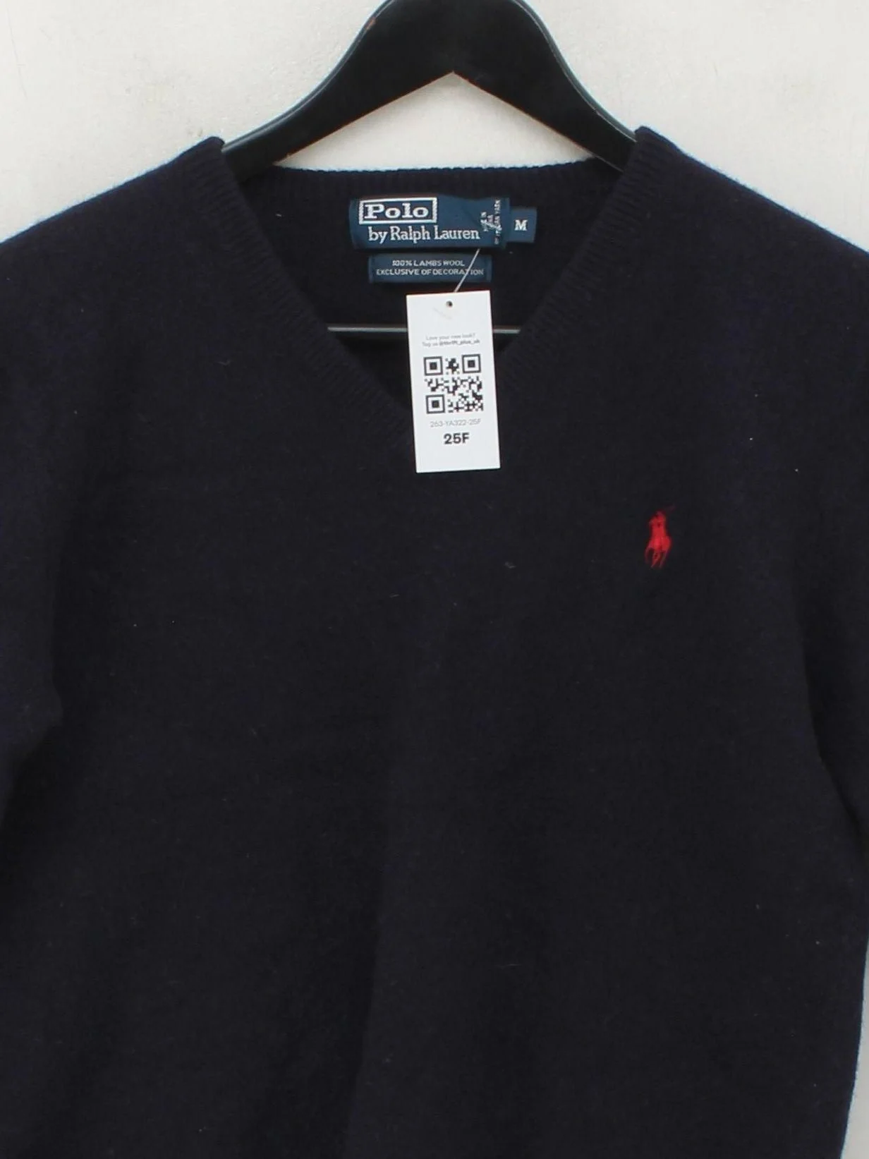RLX (RALPH LAUREN) Men's Jumper M Blue 100% Wool V-Neck Pullover - Image 3