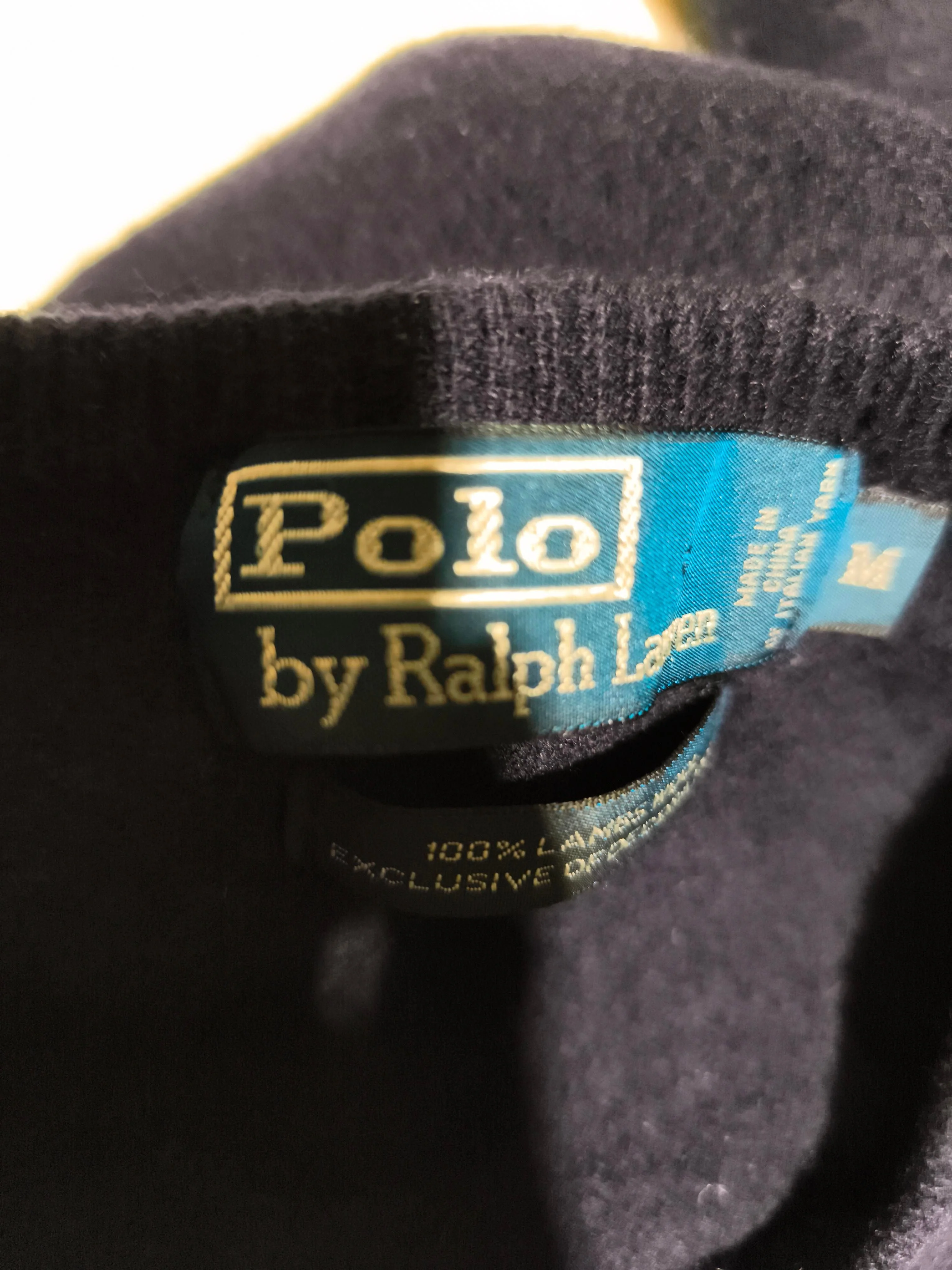 RLX (RALPH LAUREN) Men's Jumper M Blue 100% Wool V-Neck Pullover - Image 6