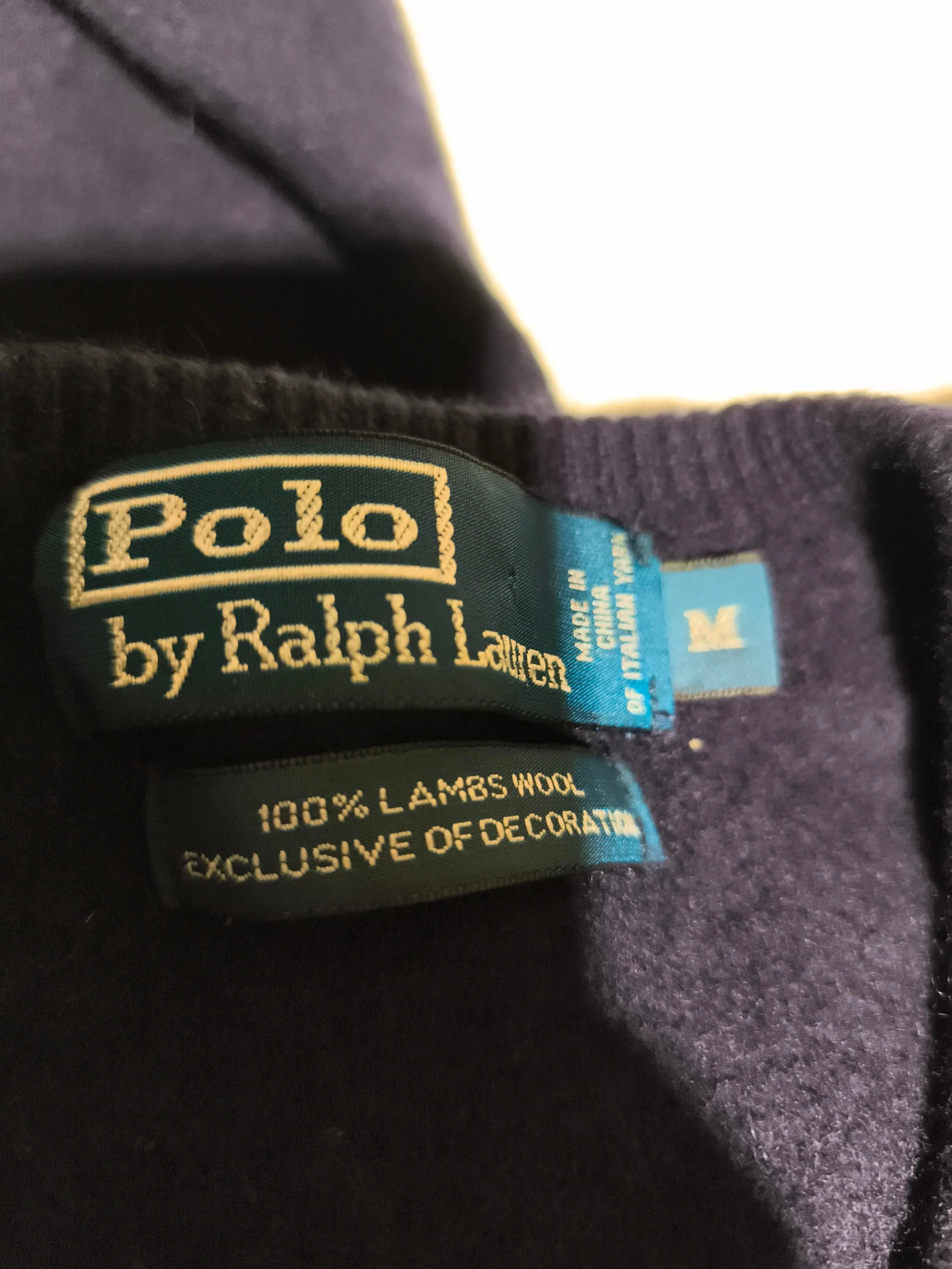 RLX (RALPH LAUREN) Men's Jumper M Blue 100% Wool V-Neck Pullover - Image 7