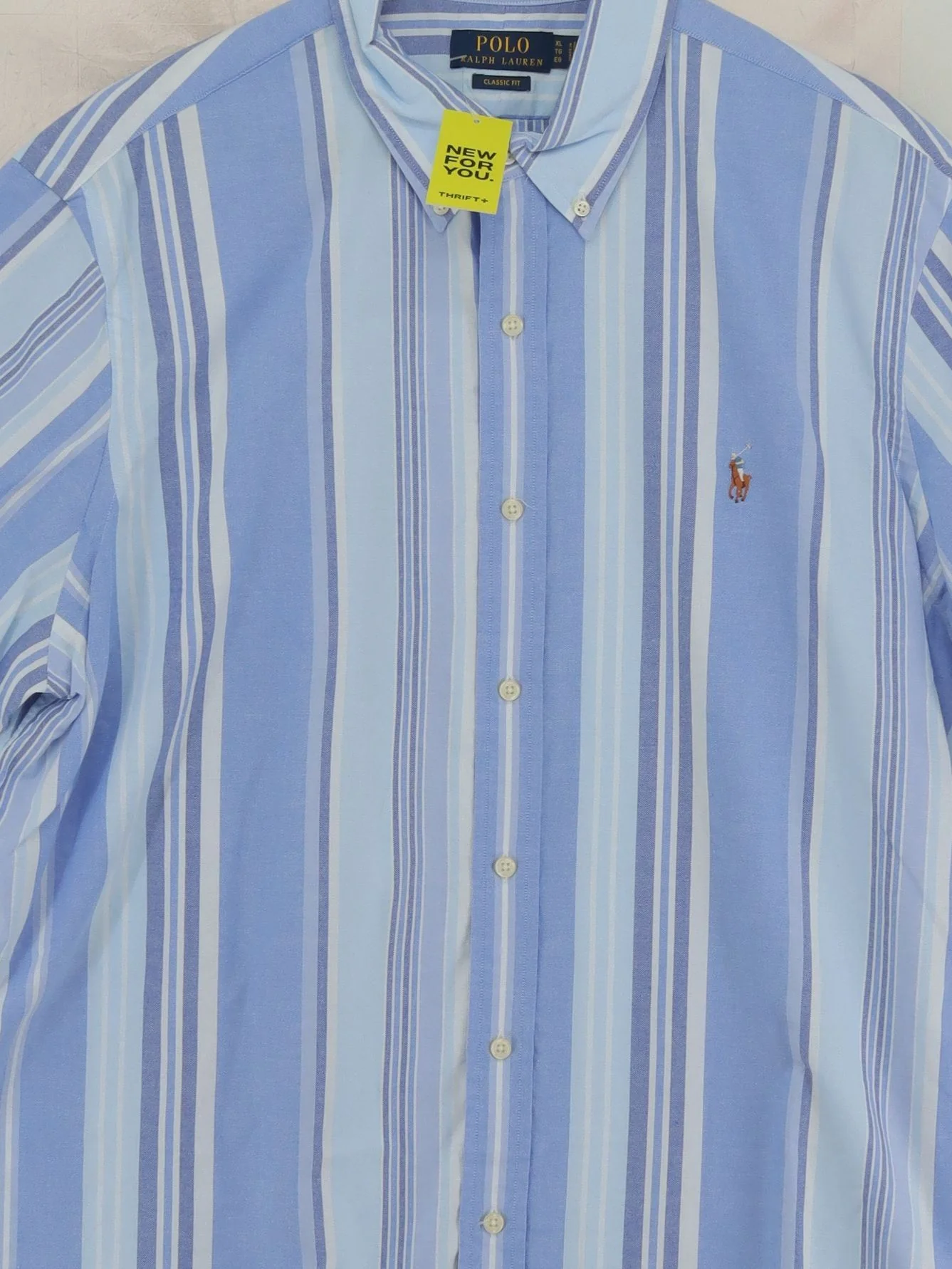 RLX (RALPH LAUREN) Men's Polo XL Blue Striped 100% Cotton Basic - Image 3