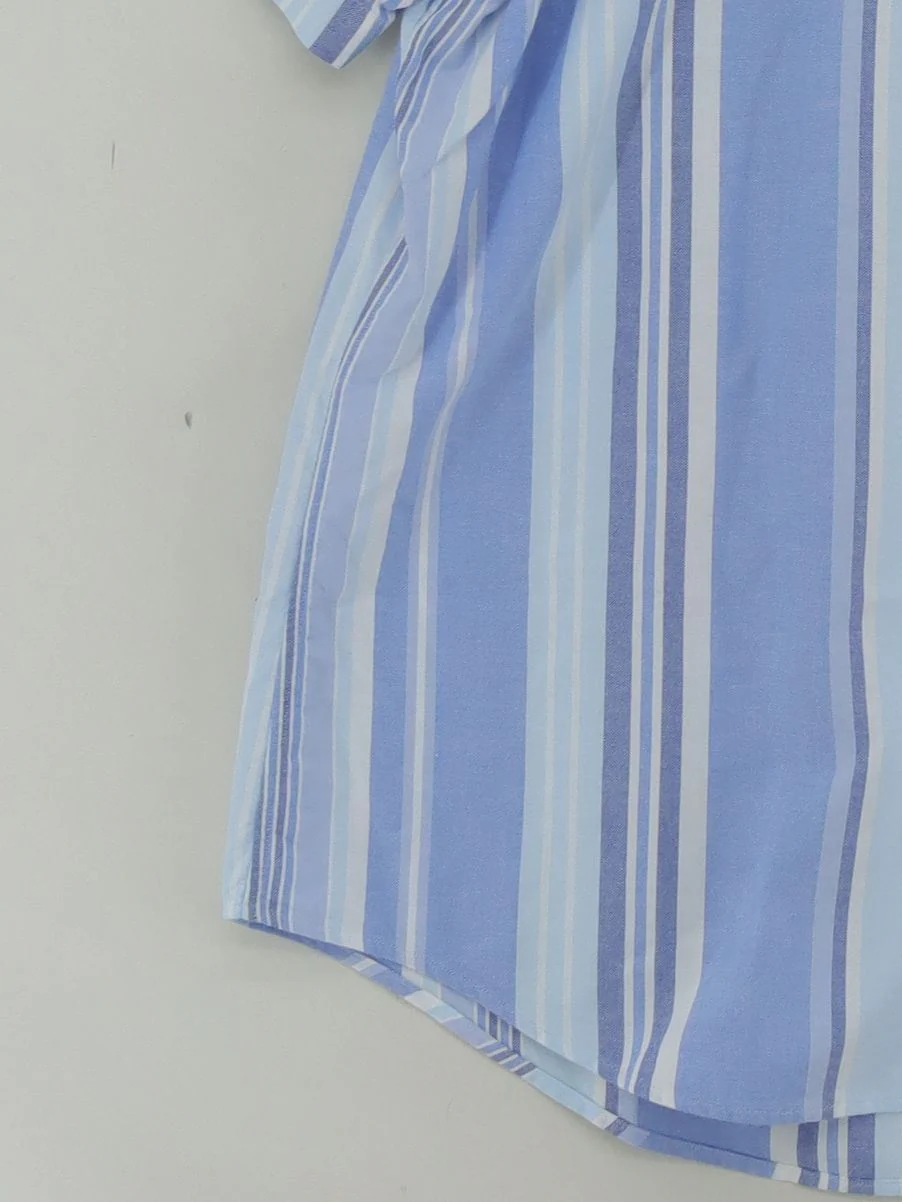RLX (RALPH LAUREN) Men's Polo XL Blue Striped 100% Cotton Basic - Image 4