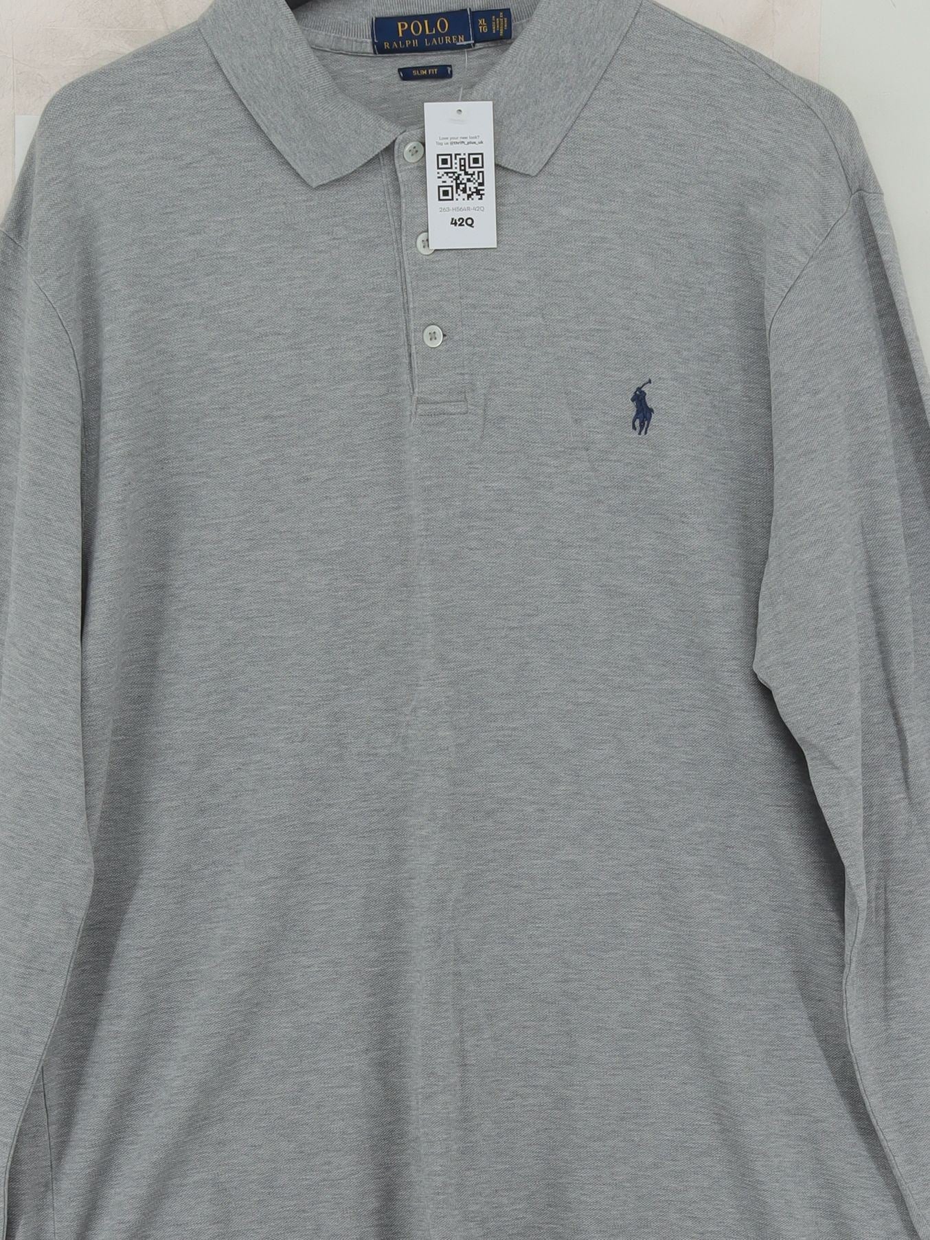RLX (RALPH LAUREN) Men's Polo XL Grey Cotton with Elastane Basic - Image 3