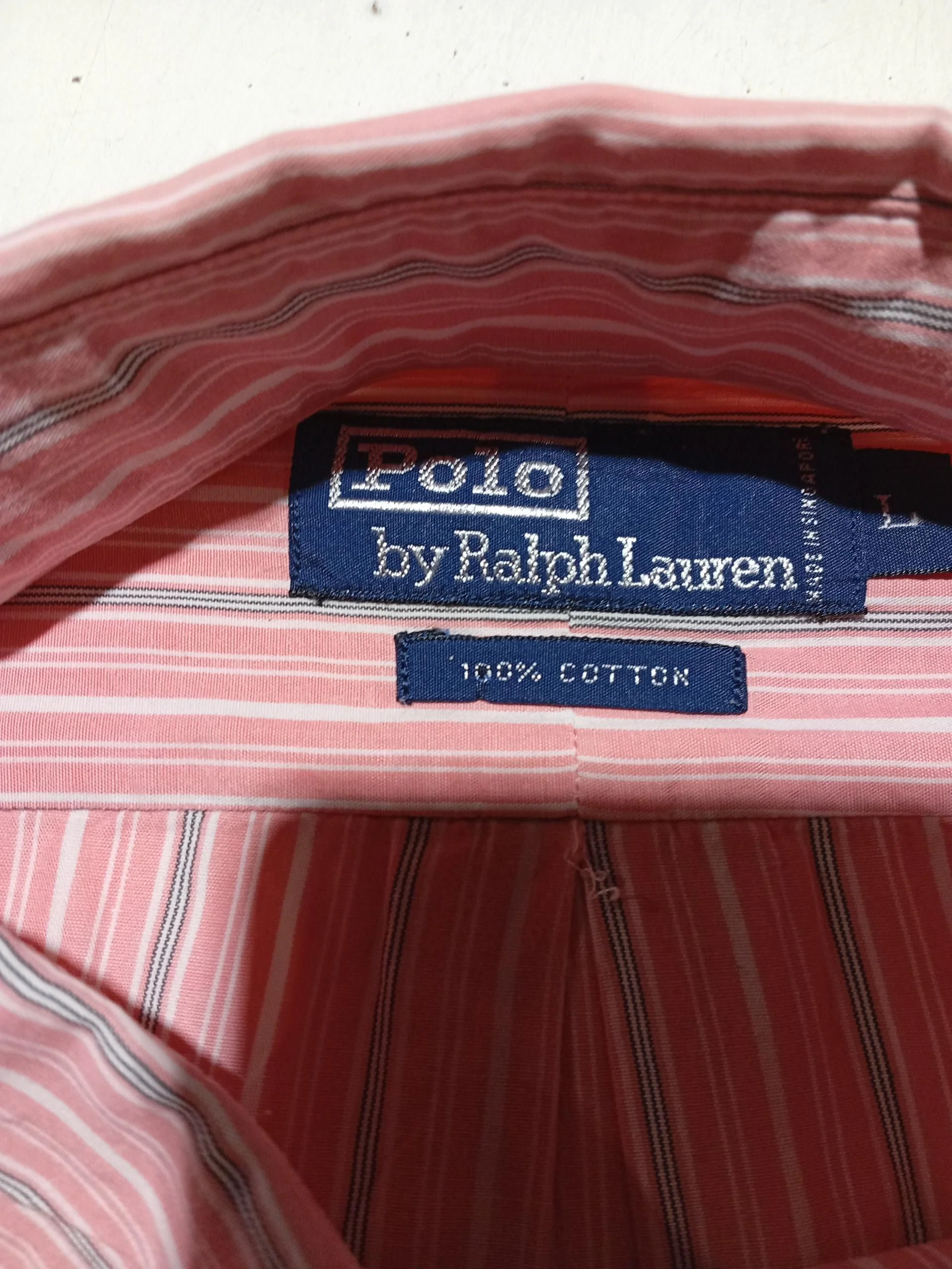 RLX (RALPH LAUREN) Men's Shirt L Red Striped 100% Cotton Basic - Image 6