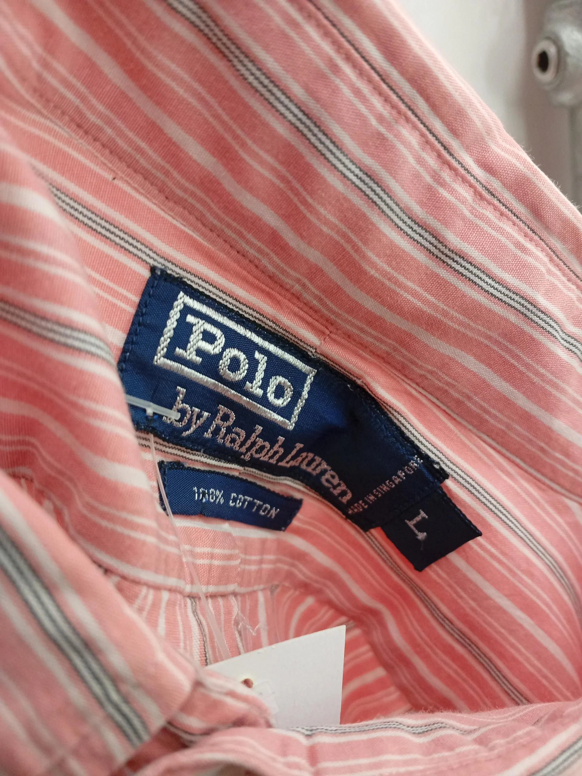 RLX (RALPH LAUREN) Men's Shirt L Red Striped 100% Cotton Basic - Image 7