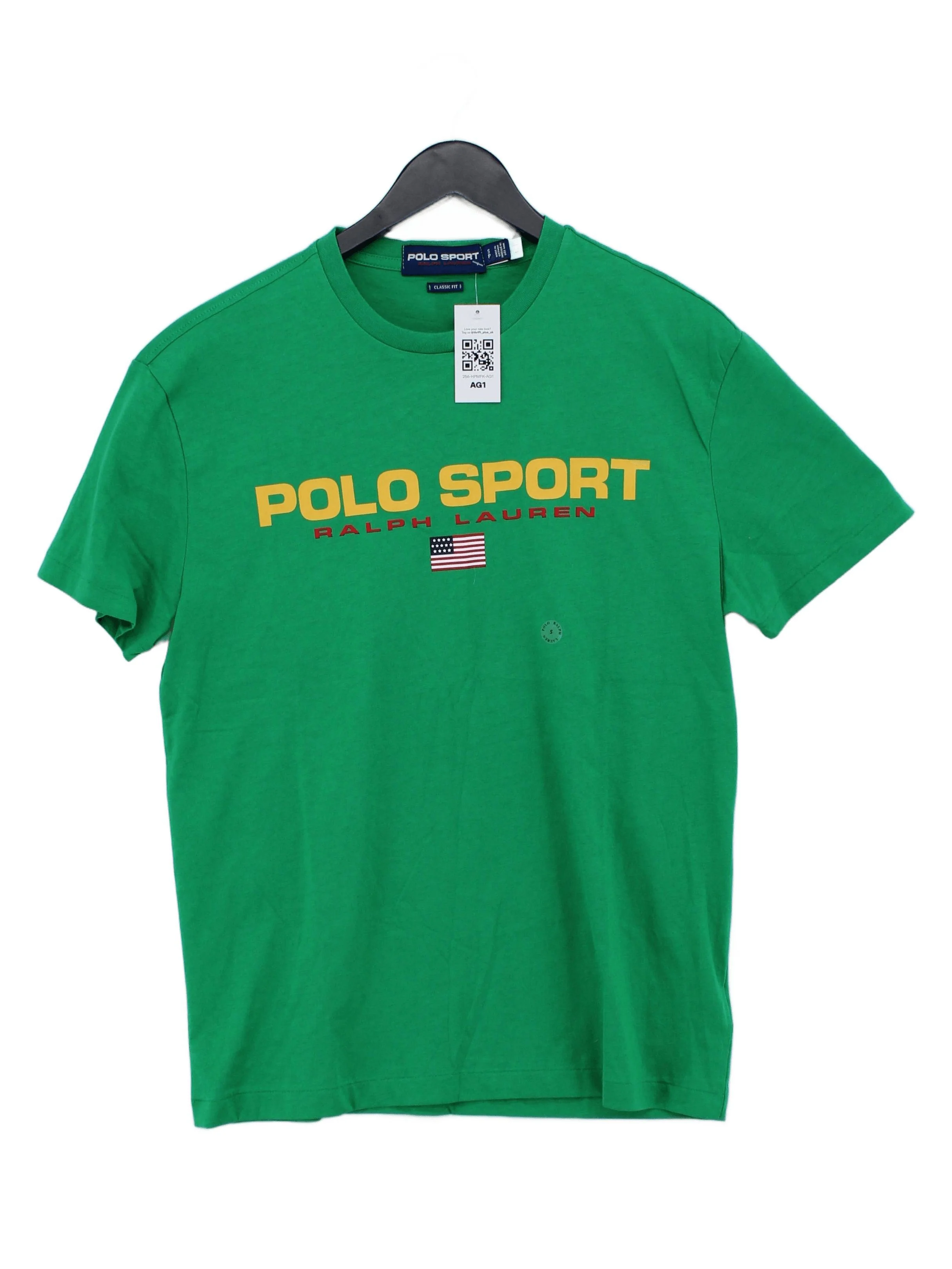 RLX (RALPH LAUREN) Men's T-Shirt S Green Graphic 100% Cotton Basic New with tags