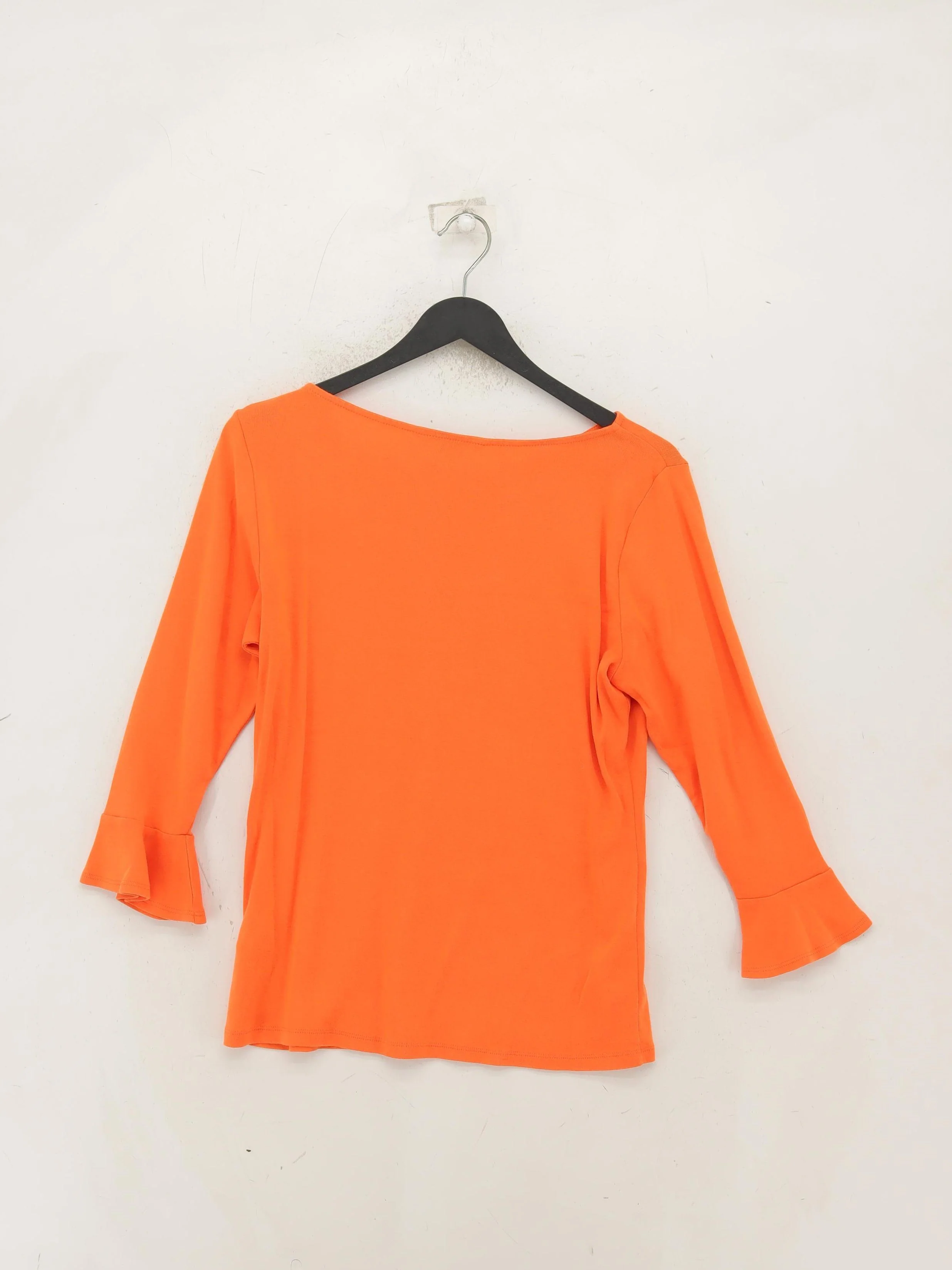 RLX (RALPH LAUREN) Women's Top L Orange 100% Cotton 3/4 Sleeve Round Neck Basic - Image 2