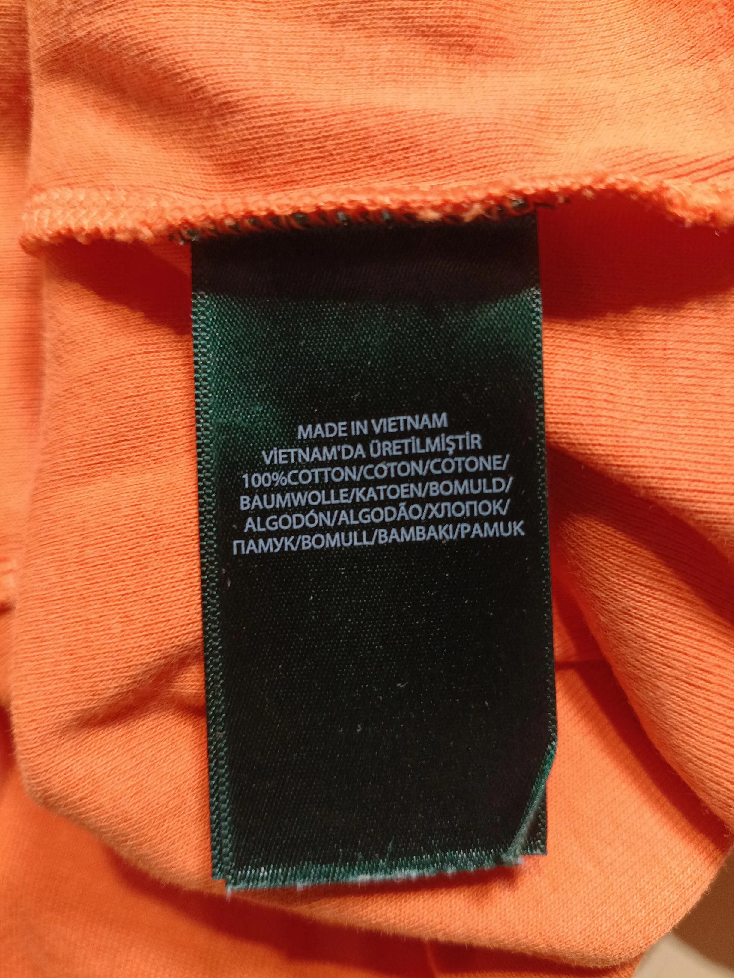 RLX (RALPH LAUREN) Women's Top L Orange 100% Cotton 3/4 Sleeve Round Neck Basic - Image 6