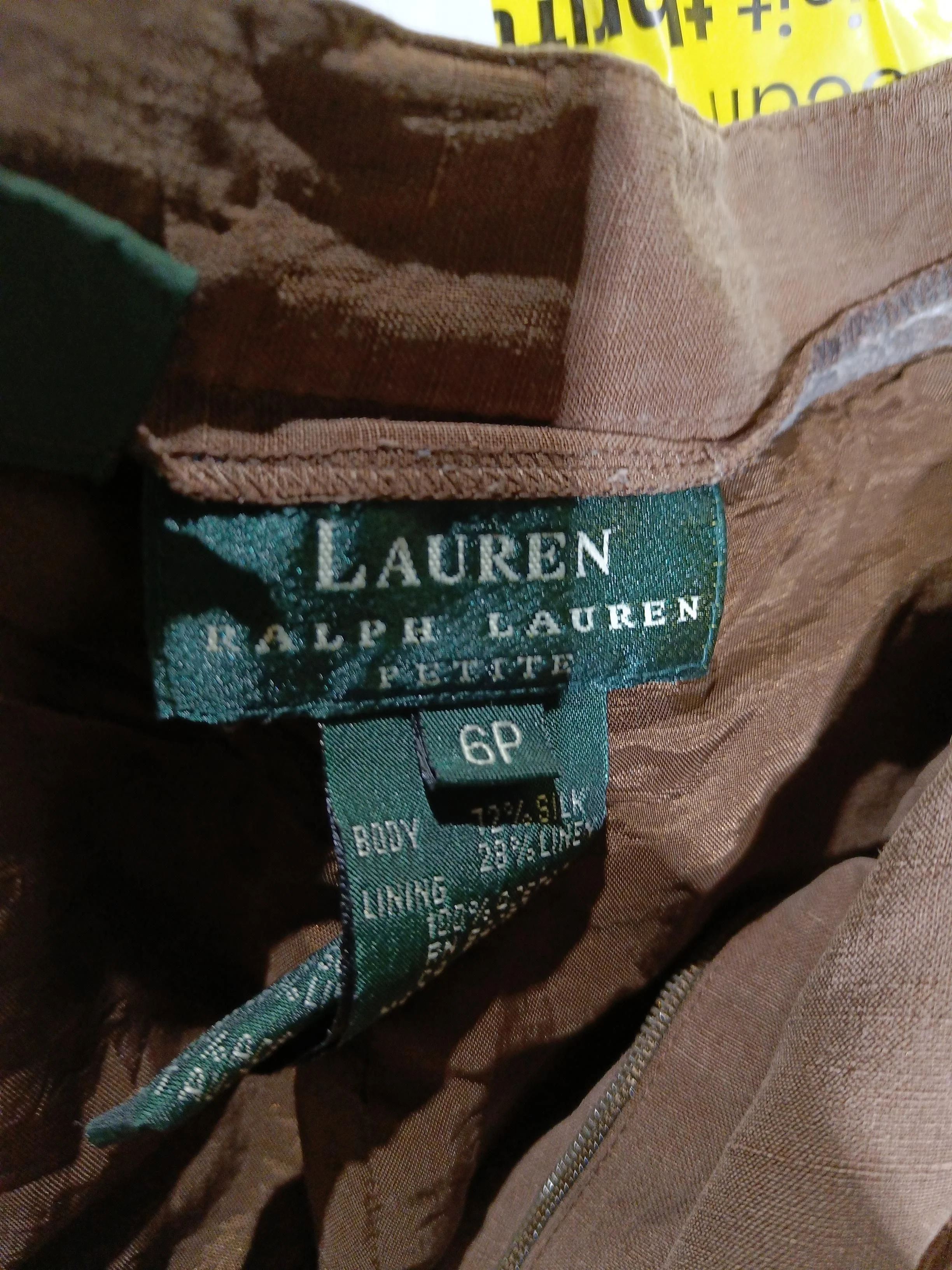 RLX (RALPH LAUREN) Women's Trousers UK 10 Brown Silk with Linen Wide-Leg Chino - Image 7