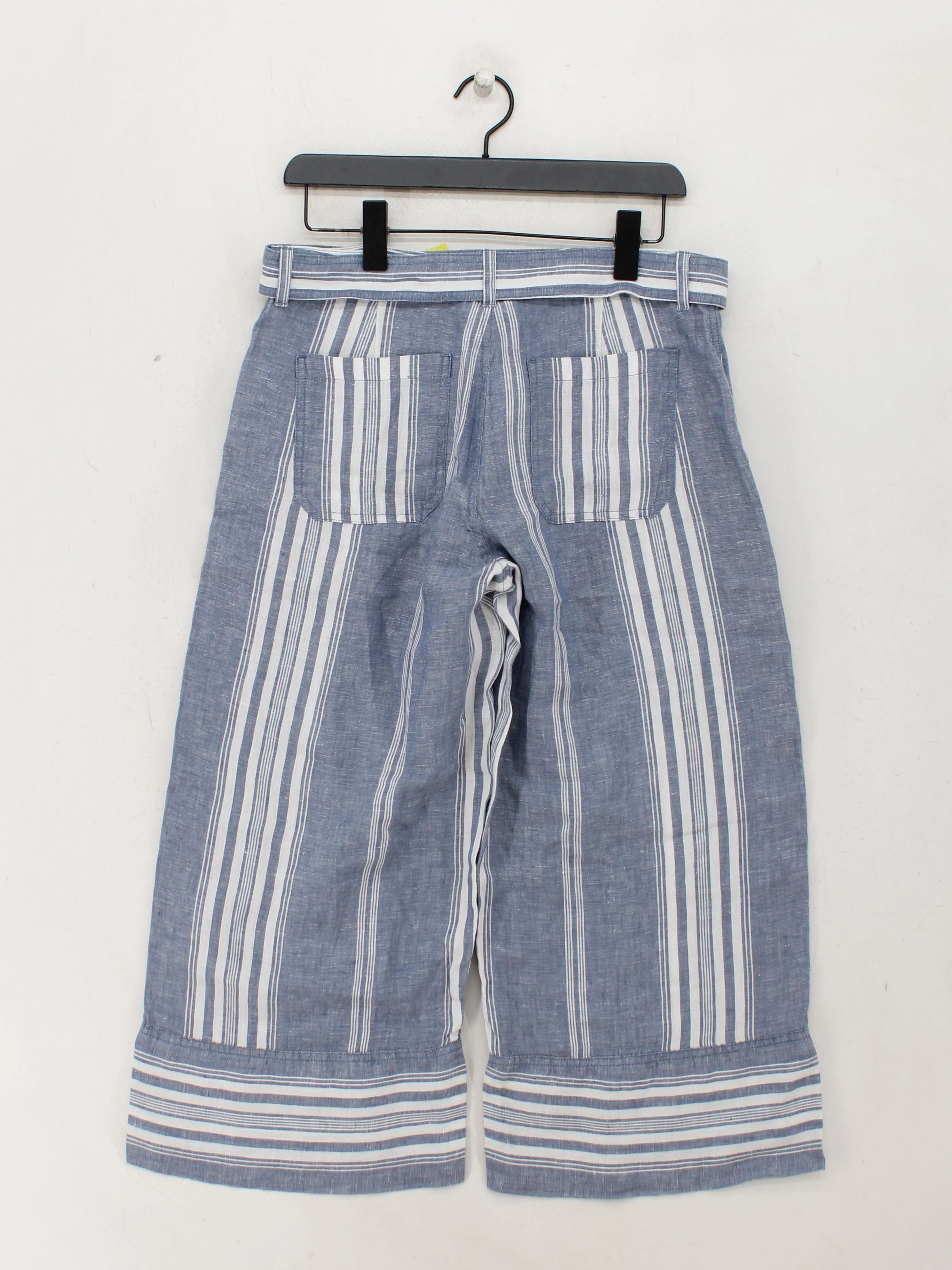 RLX (RALPH LAUREN) Women's Trousers UK 8 Blue 100% Linen Cropped - Image 2