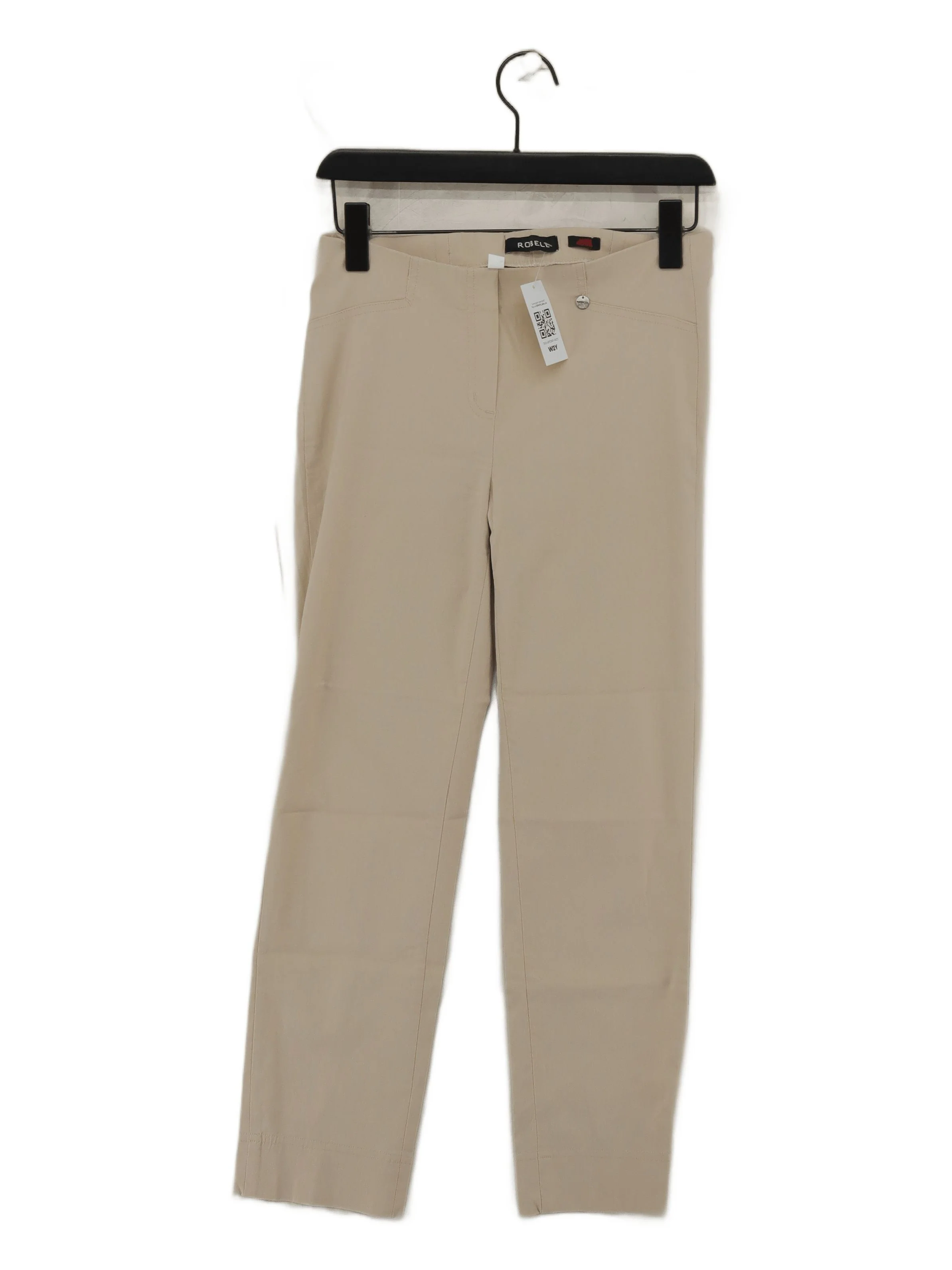Robell Women's Trousers UK 12 Cream 100% Other Straight Cropped