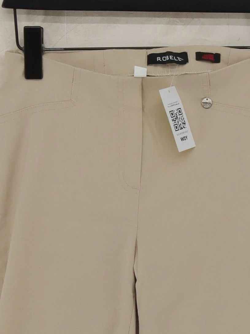 Robell Women's Trousers UK 12 Cream 100% Other Straight Cropped - Image 3