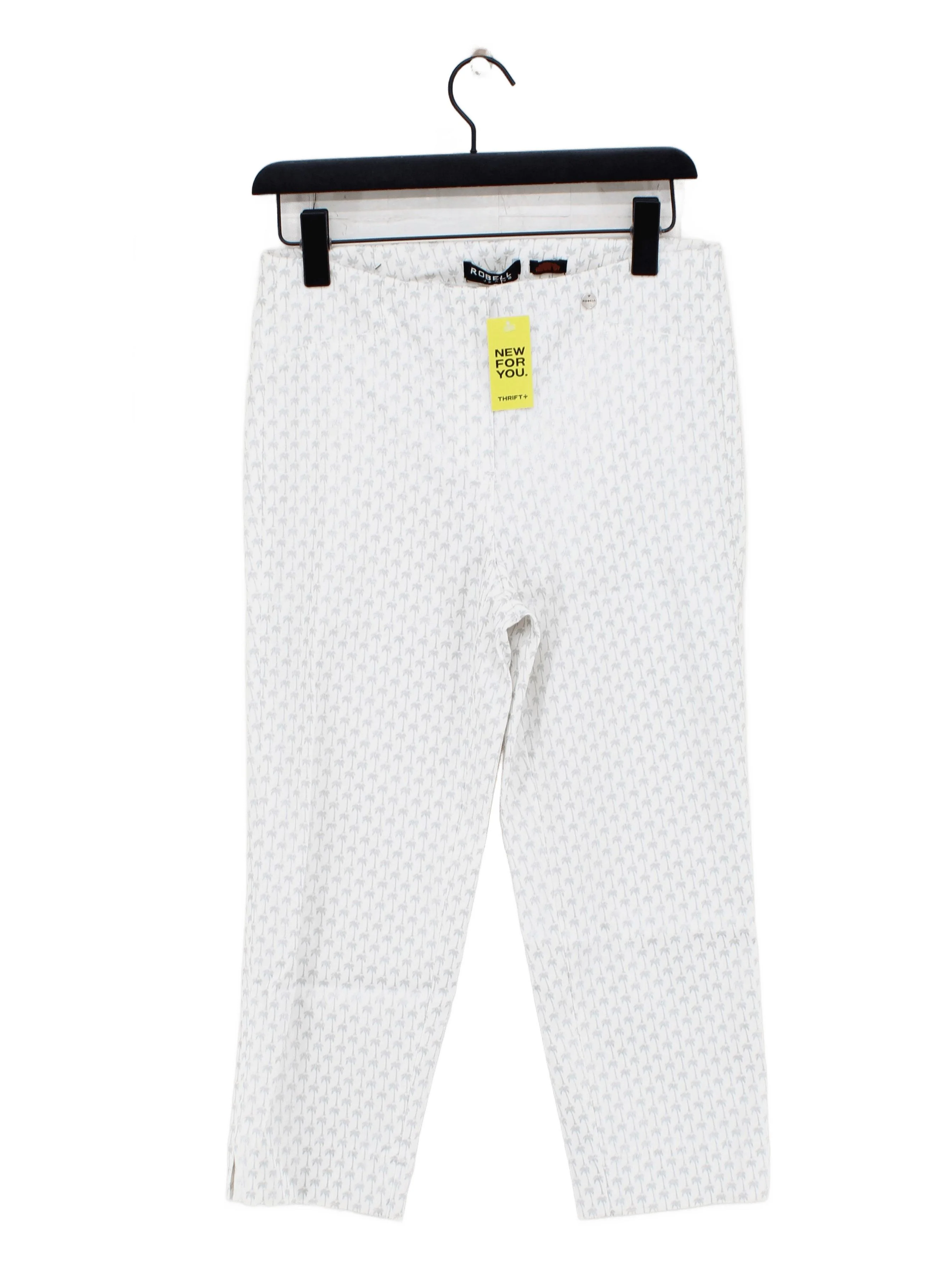 Robell Women's Trousers UK 14 White Viscose with Polyamide, Elastane Capri