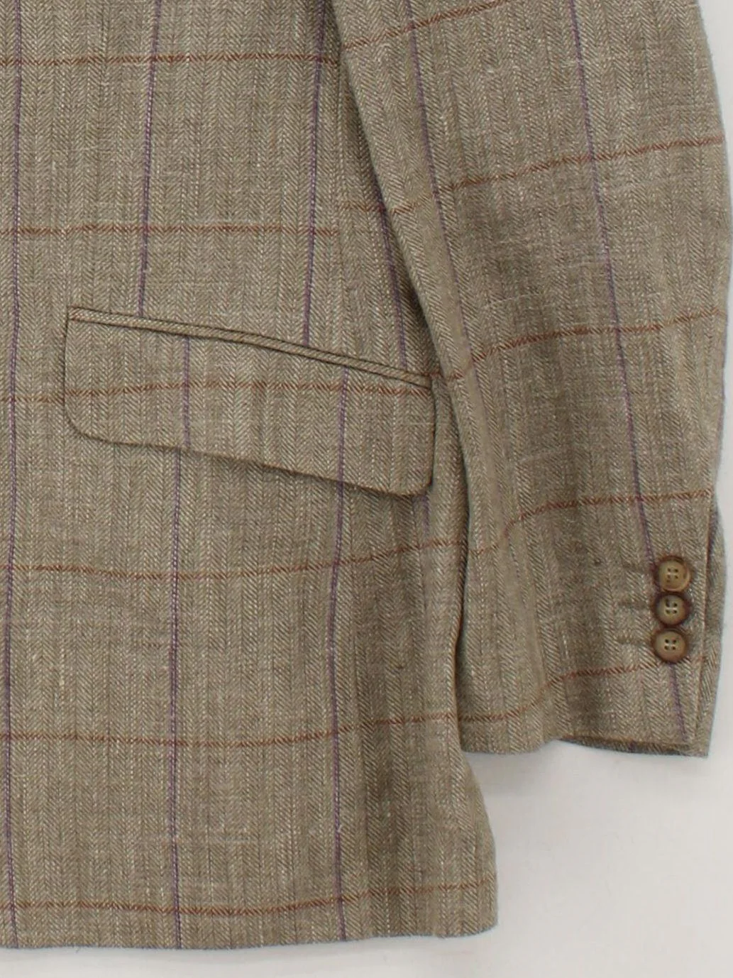 Robert Noble Men's Blazer Chest: 38 in Brown Checkered 100% Wool Overcoat - Image 4