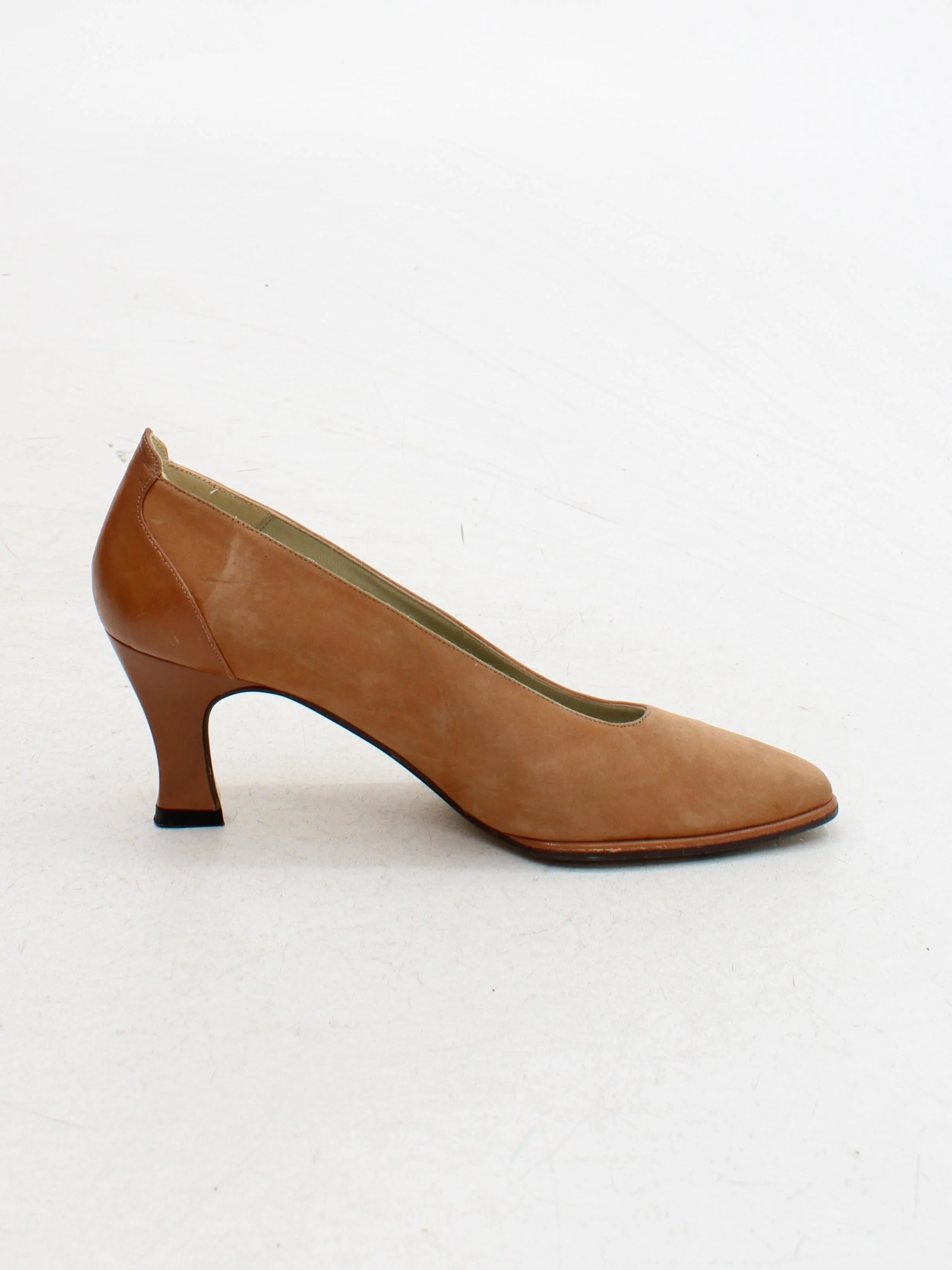 Roberto Vianni Women's Heels UK 3.5 Tan Suede with Leather Court - Image 5