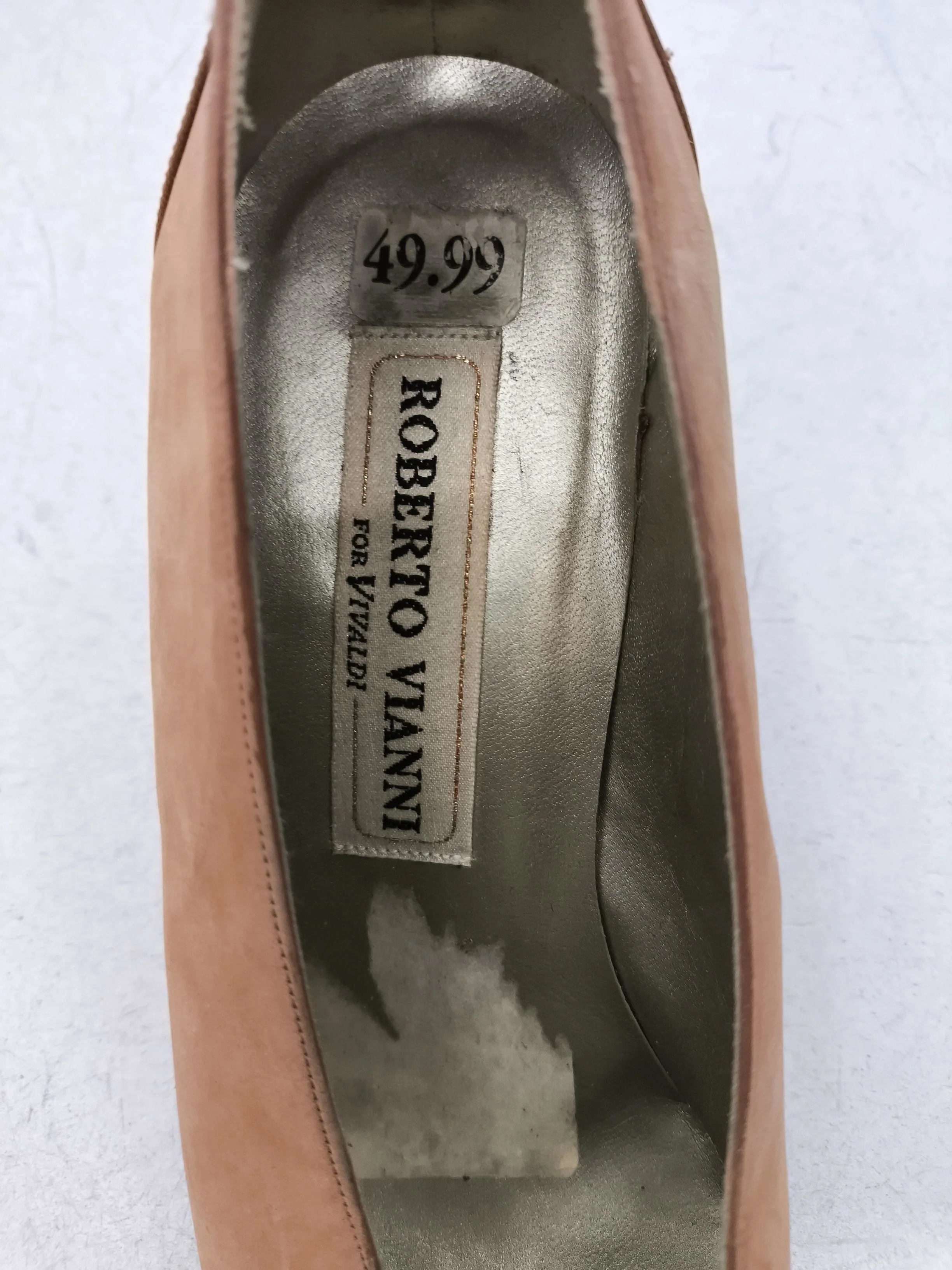 Roberto Vianni Women's Heels UK 3.5 Tan Suede with Leather Court - Image 6