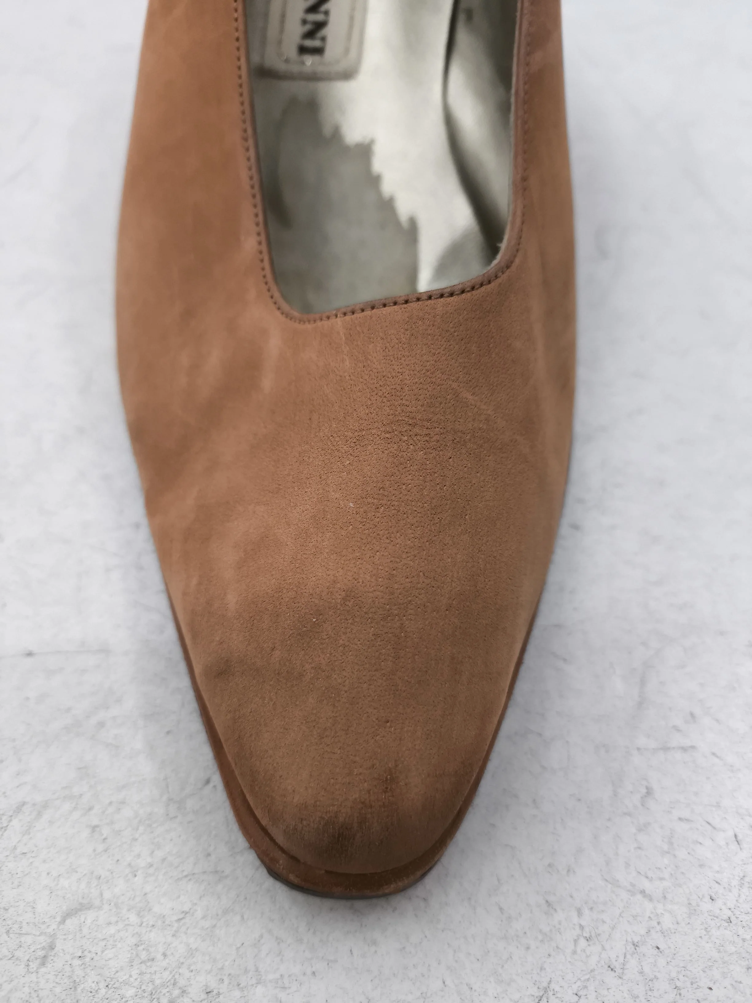 Roberto Vianni Women's Heels UK 3.5 Tan Suede with Leather Court - Image 8