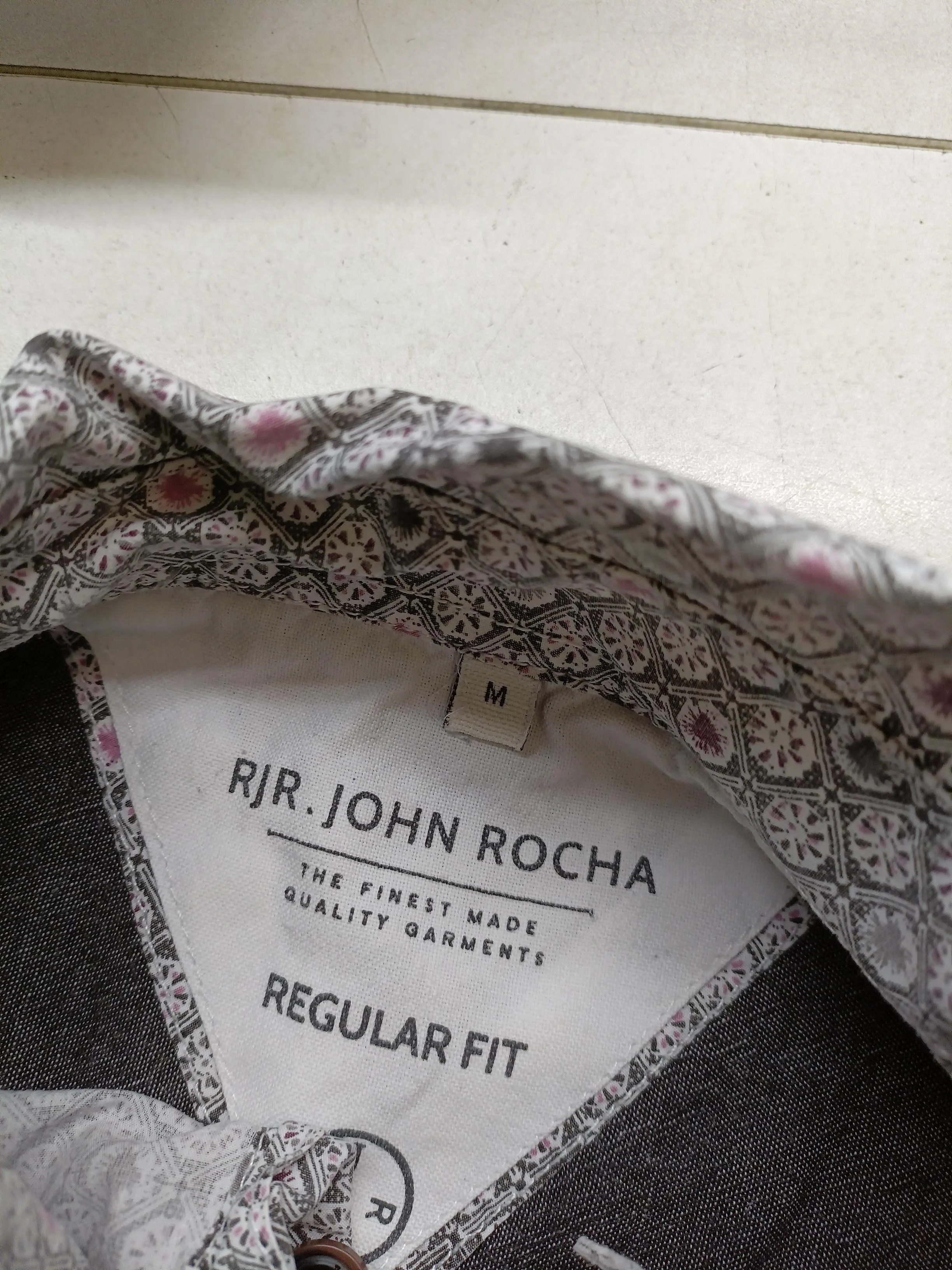 Rocha.John Rocha Men's Shirt M Multi Geometric 100% Cotton Basic - Image 5