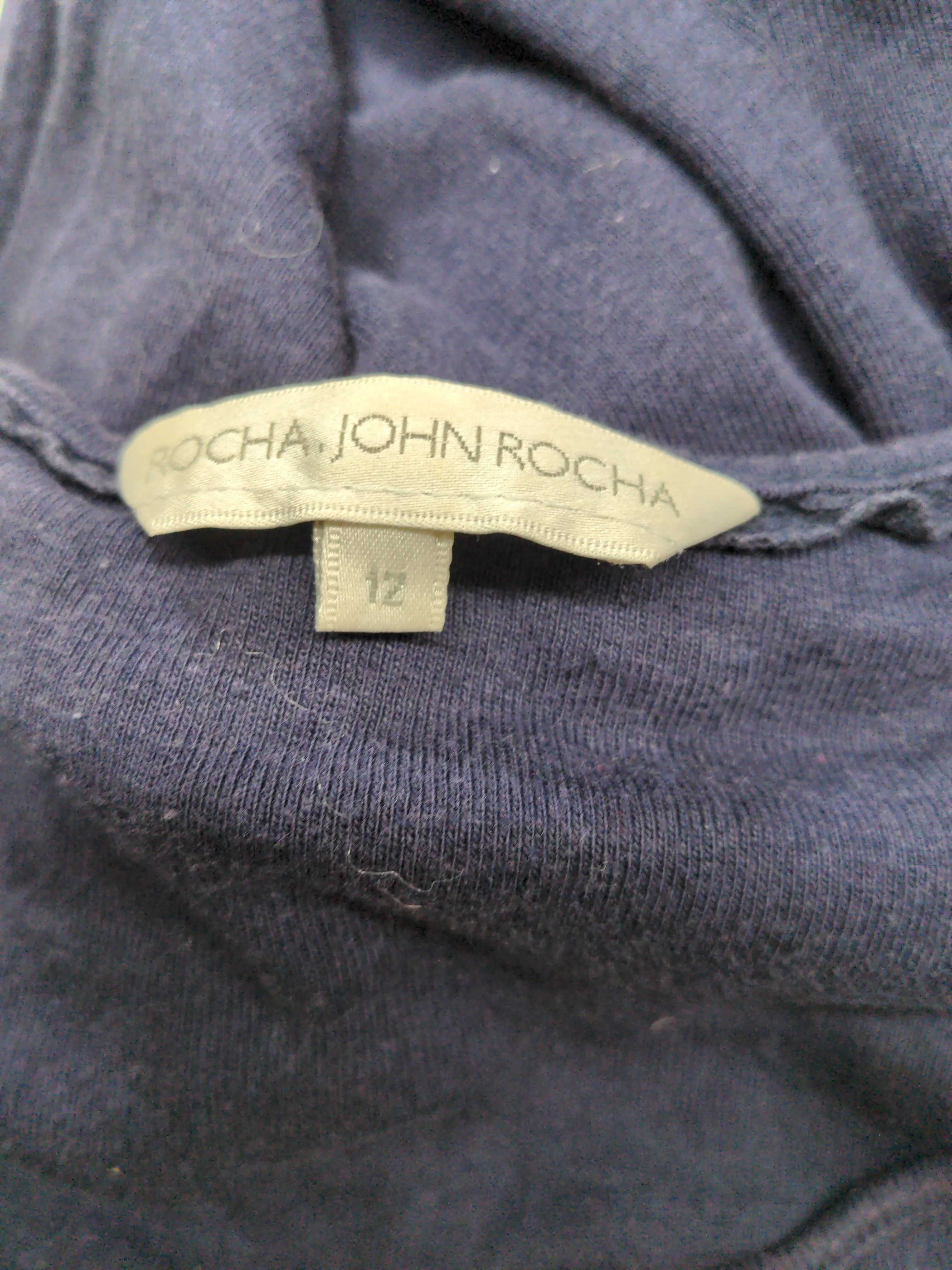 Rocha.John Rocha Women's T-Shirt UK 12 Blue Cotton with Lyocell Modal Basic - Image 6