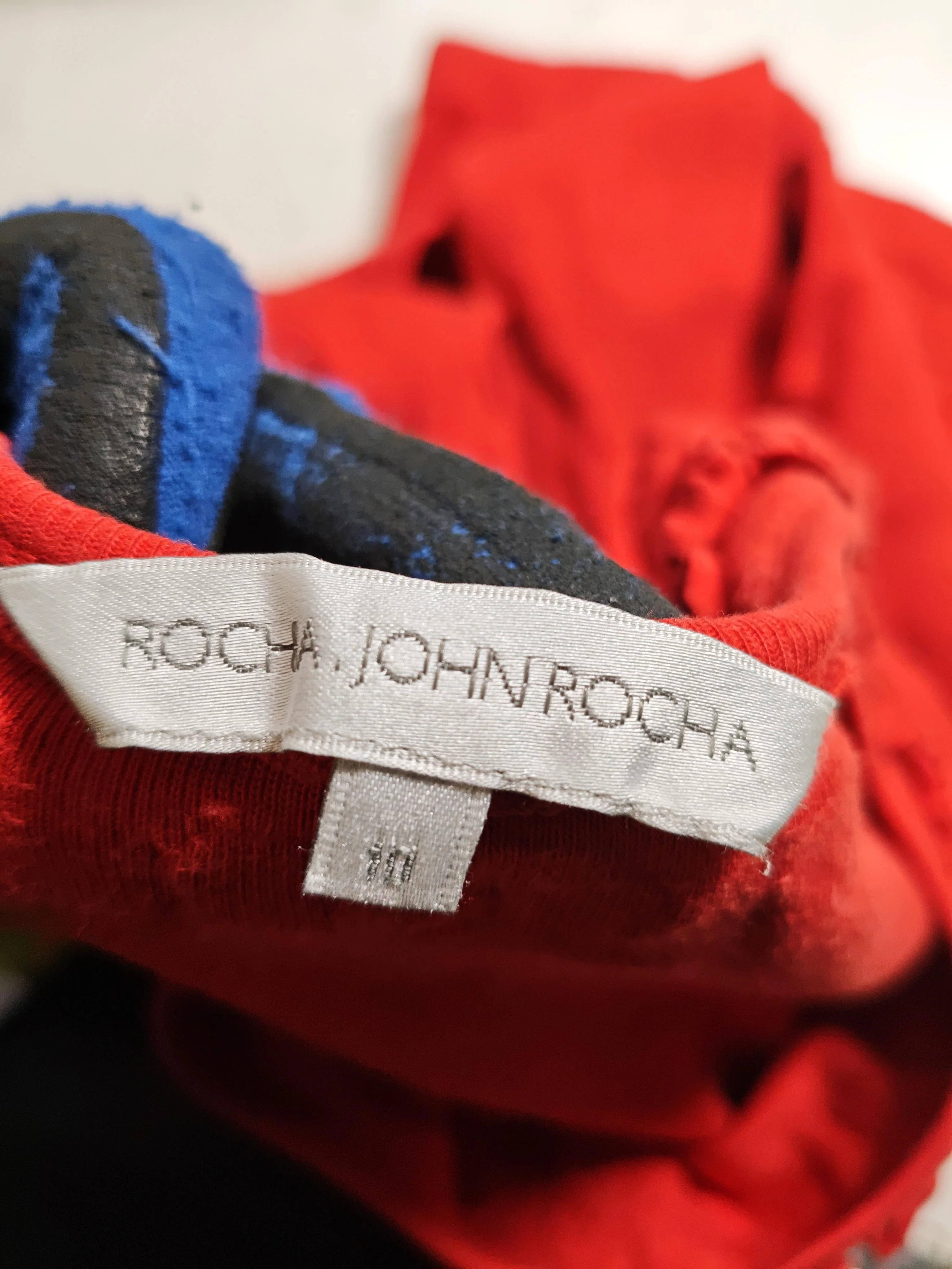 Rocha.John Rocha Women's Top S Red Cotton with Lyocell Modal Basic - Image 5